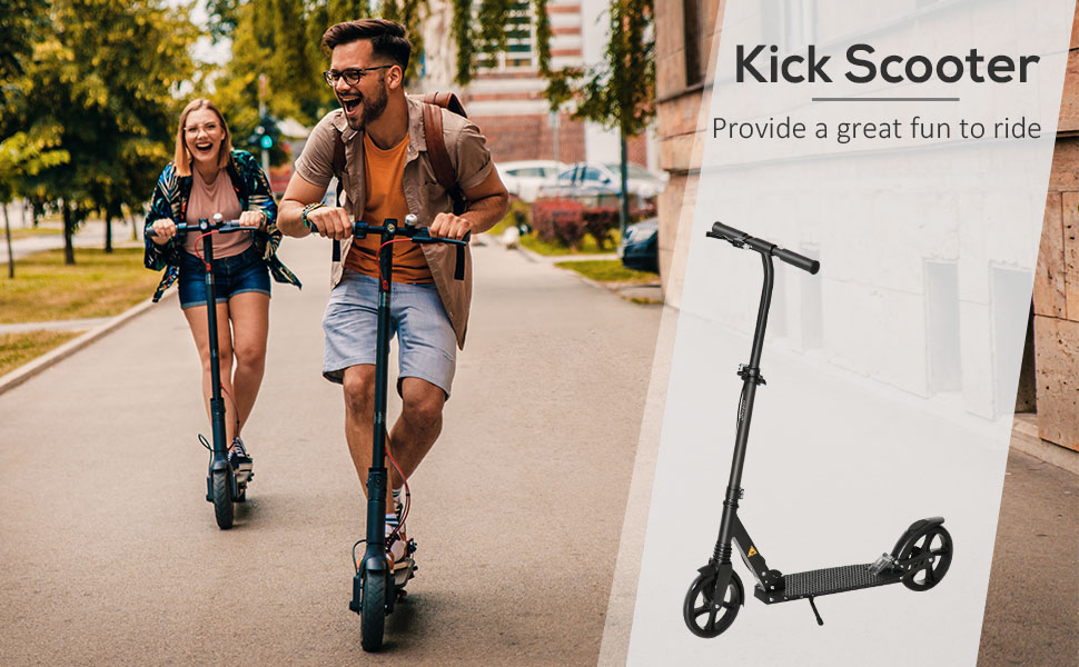 Oneclick Folding Kick Scooter for 14+ w/ Adjustable Handlebar