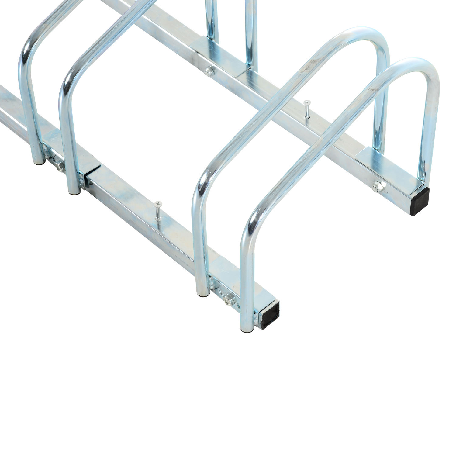 HOMCOM Bicycle Parking Stand, Floor or Wall Mounted Bike Rack, Cycle Storage with Locking Feature, 4 Racks, Silver