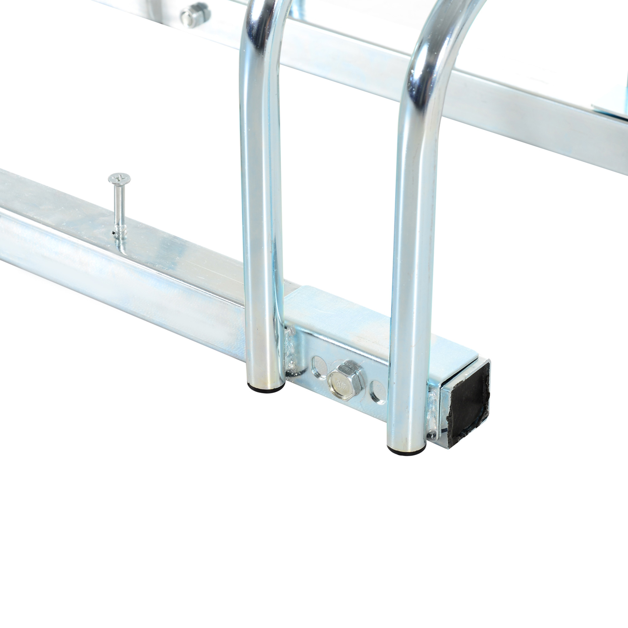 HOMCOM Bike Stand Parking Rack Floor or Wall Mount Bicycle Cycle Storage Locking Stand (5 Racks, Silver)