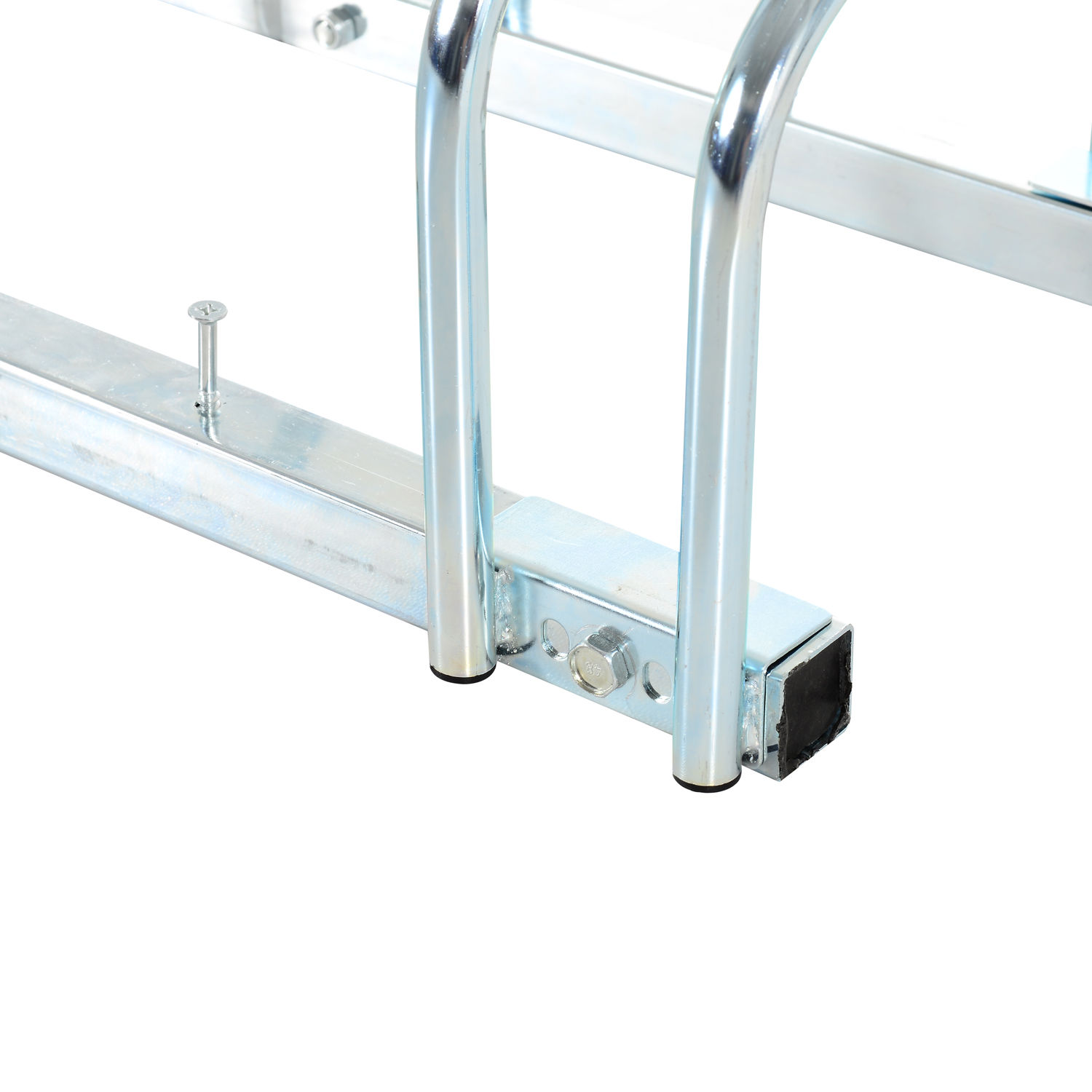 HOMCOM Bicycle Parking Stand, Floor or Wall Mounted Bike Rack, Cycle Storage with Locking Feature, 4 Racks, Silver