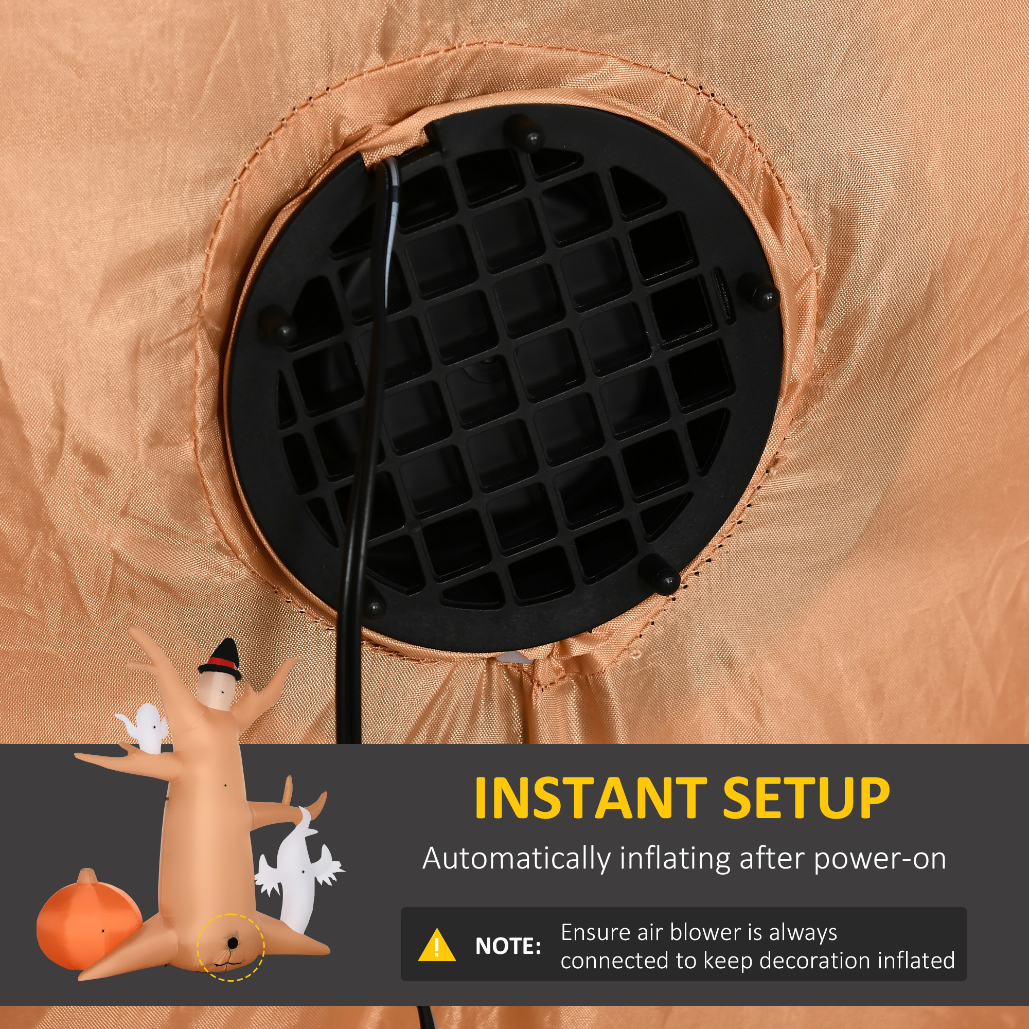 HOMCOM 8ft Inflatable Halloween Haunted Tree w/ Jack-o-lantern, Ghosts & Owl, Blow-Up Outdoor LED Display w/ Rotating Colourful Light