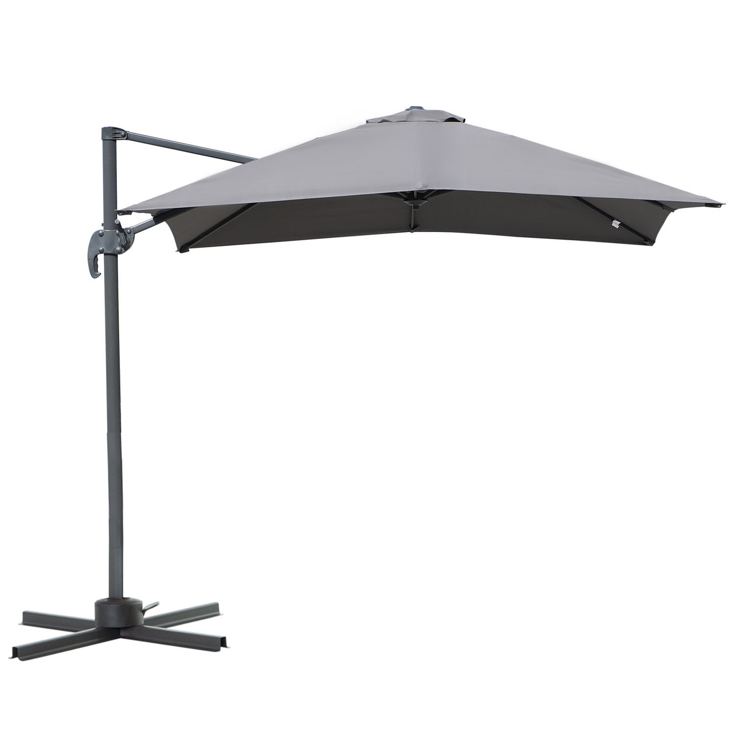Outsunny Parasol, tuinscherm, marktscherm met handslinger, dubbel