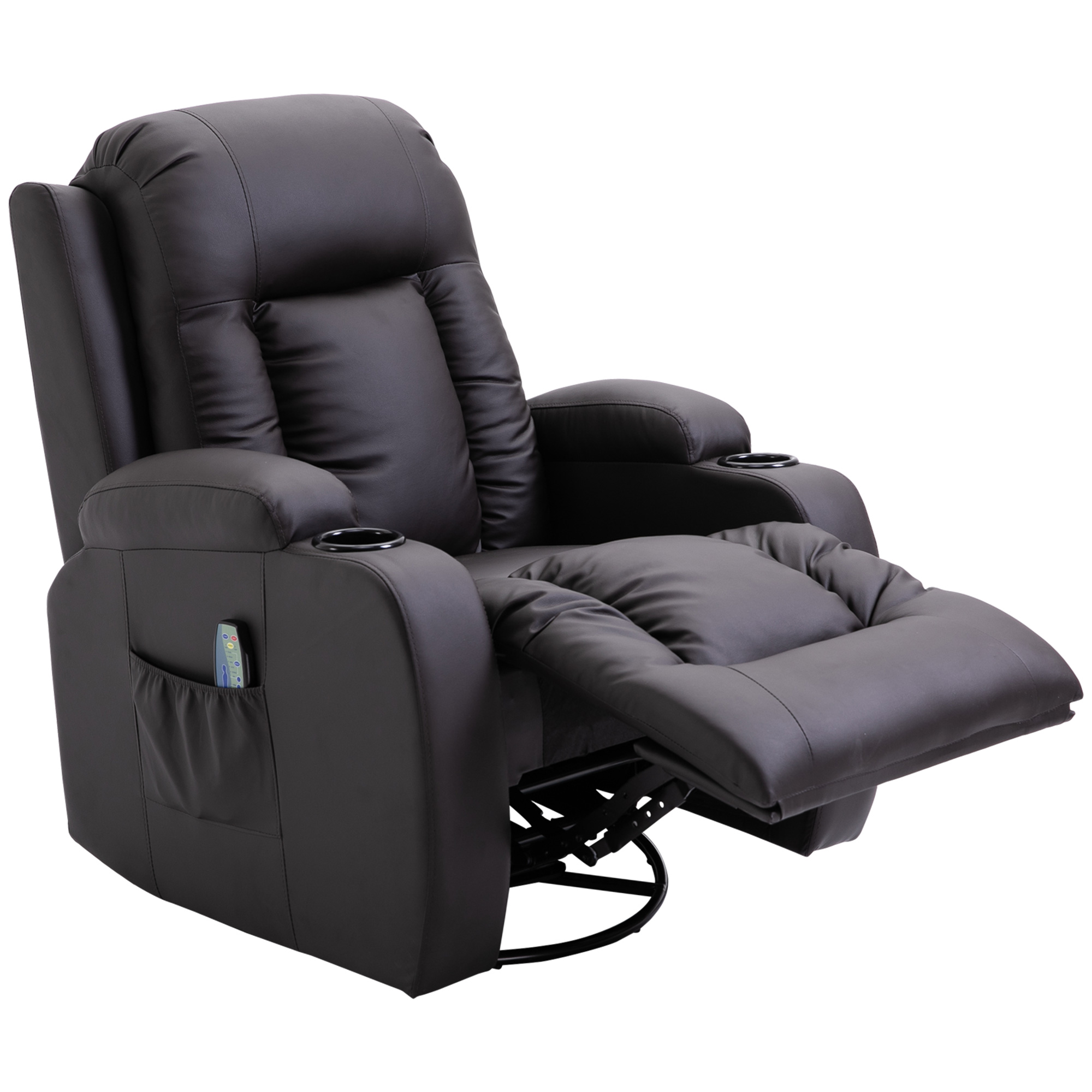 HOMCOM Relaxsessel Massagesessel Fernsehsessel mit Liegefunktion Sessel mit Wärmefunktion Wippenfunktion mit Fernbedienung Braun 85 x 94 x 104 cm