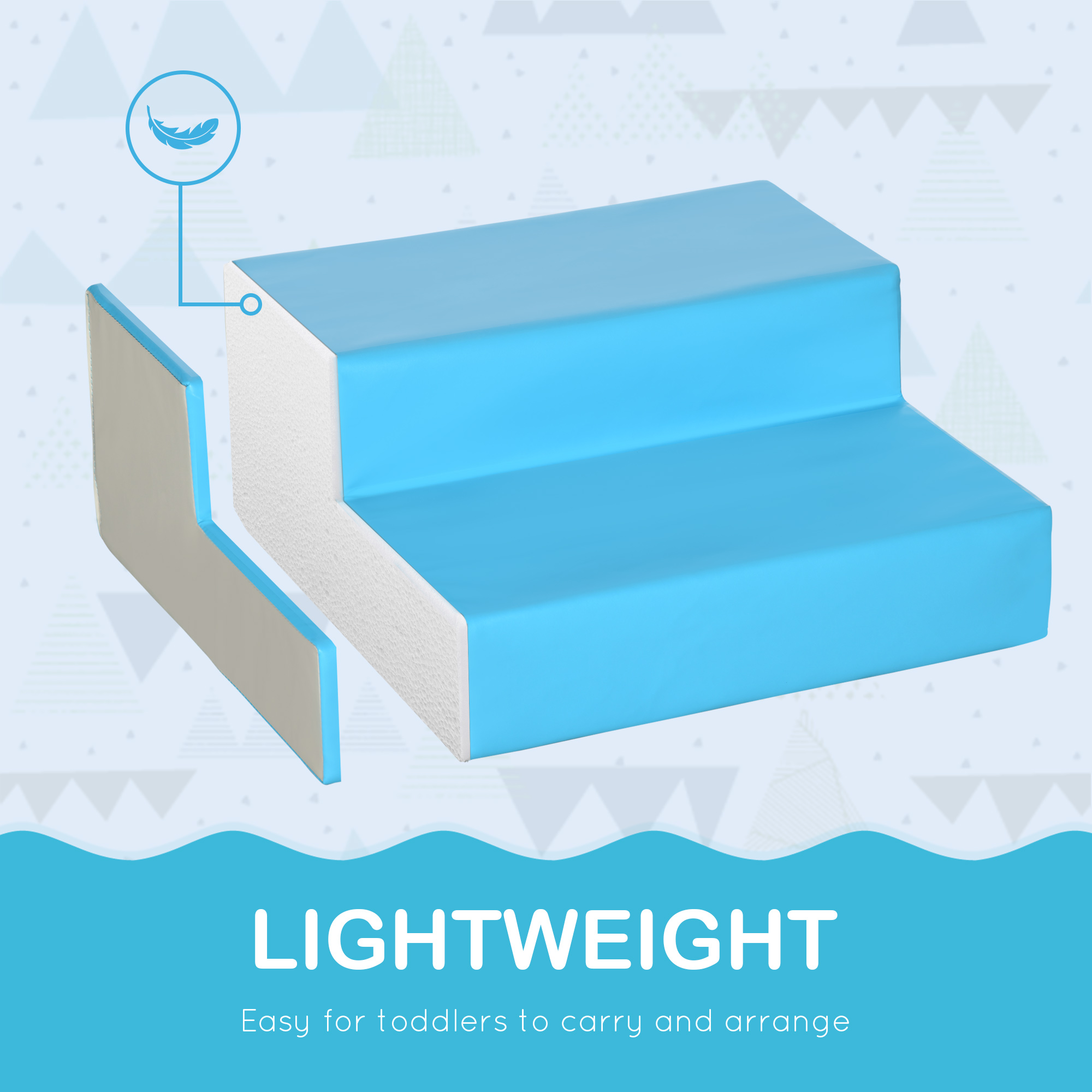 HOMCOM 6-piece Soft Play, Climb and Crawl Foam, Toddler Stairs and Ramp, Colorful Children's Educational Software, for Baby Preschooler Multicoloured