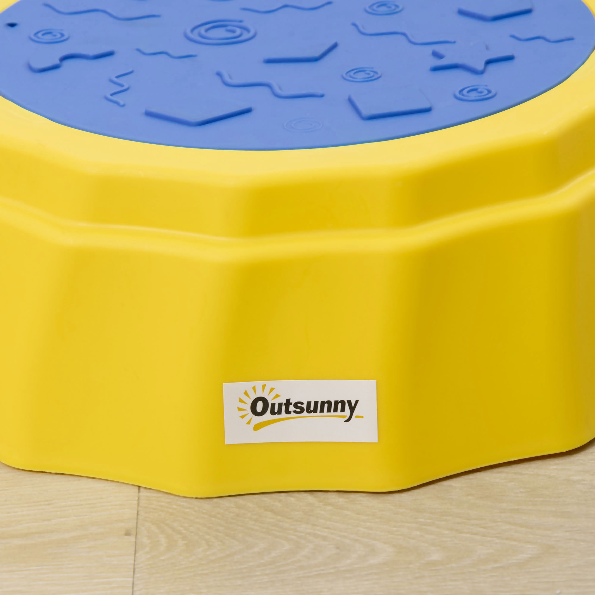 Outsunny Balance Beam for Kids, Non-slip & Stackable Coordination Training Stepping Stones, Blue, for Strength & Coordination