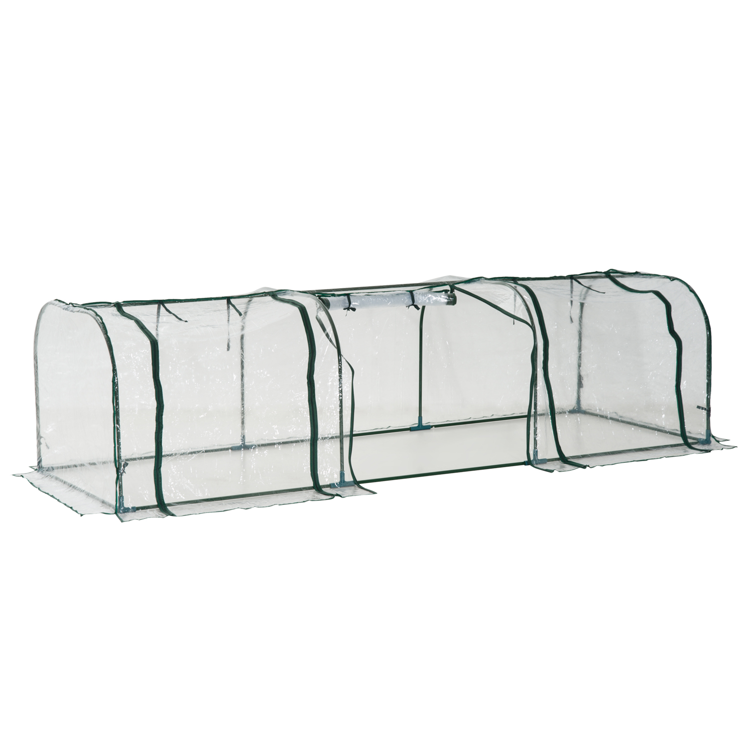 Outsunny Serre de jardin tunnel tente bâche 2,96L x 1l x 0,8H m tube en acier transparent