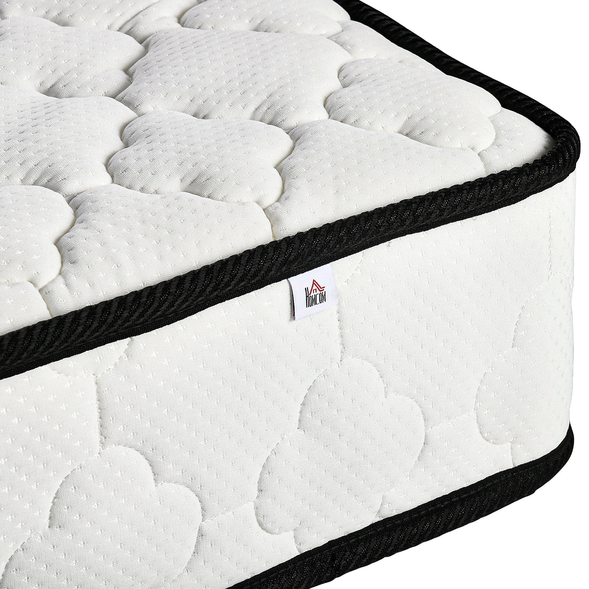 HOMCOM Luxury King Size Mattress, Pocket Sprung with Breathable Foam, Individually Wrapped Coils, 200x150x18cm, White
