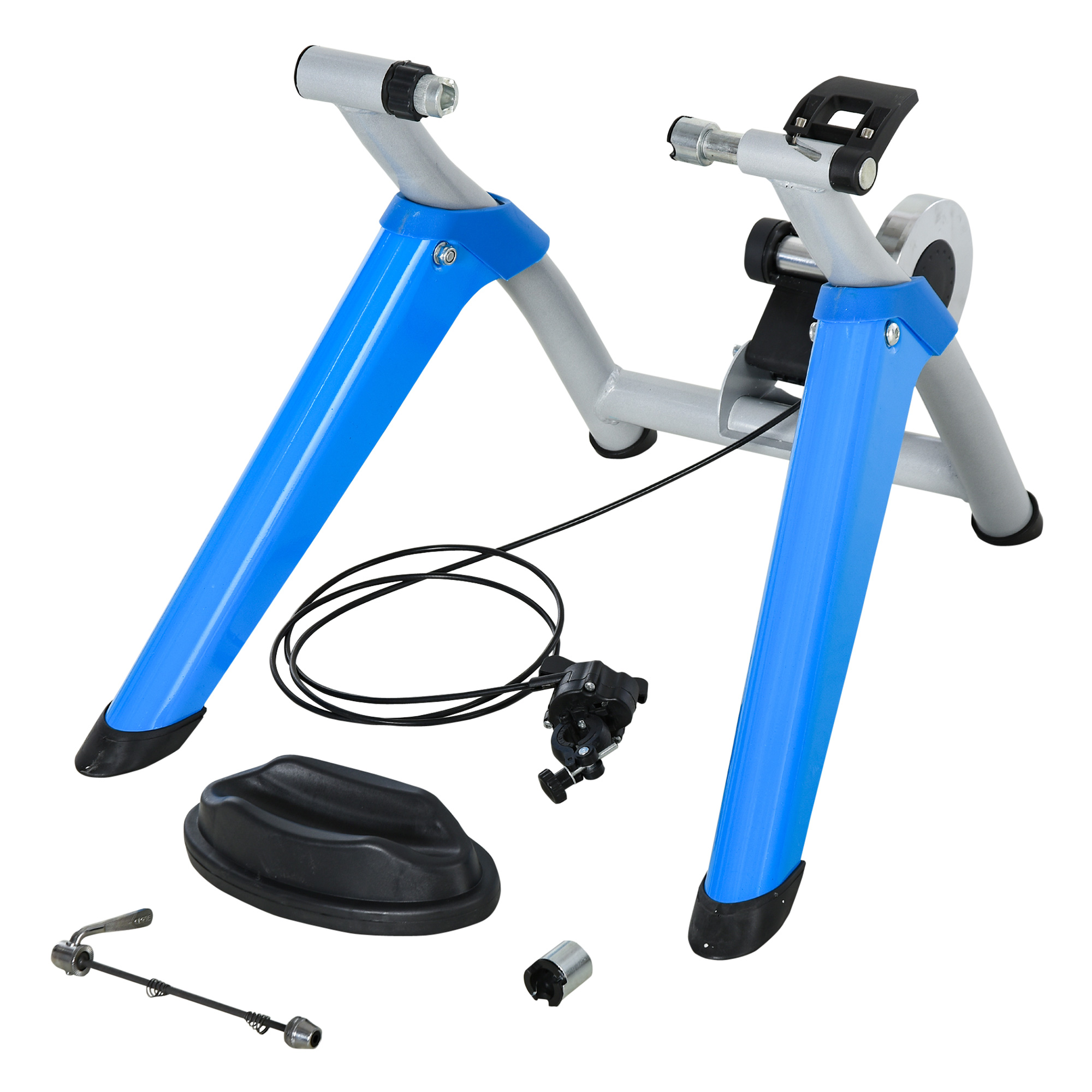 HOMCOM Bike Stand for Indoor Riding, Steel, 8-Level Blue NEXT DAY DELIVERY - Aosom Ireland from Aosom IE