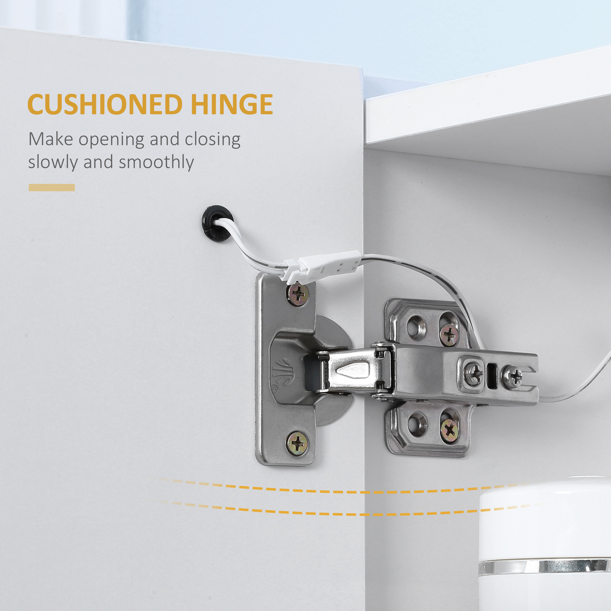 Kleankin Wall Mounted Bathroom Cabinet with LED Lights, Illuminated Mirror Cabinet, Adjustable Shelf, Touch Switch, USB Charge, White.