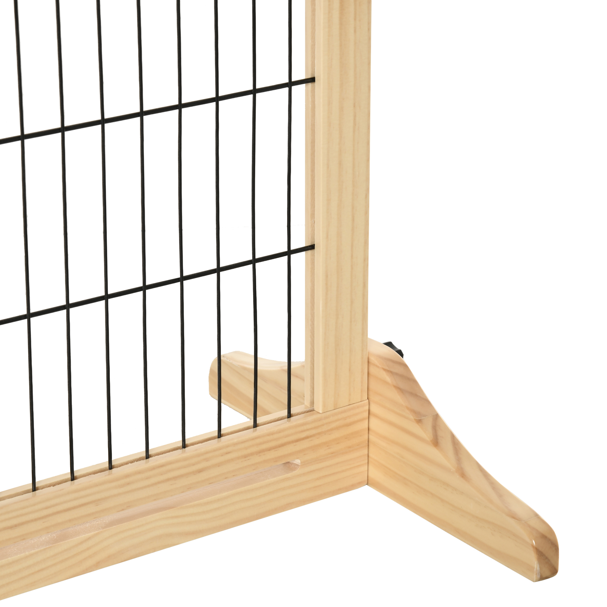 PawHut Adjustable Wooden Pet Gate, Freestanding Dog Barrier Fence with 2 Panels for Doorway, Hallway, 69H x 104-183 cm, Natural