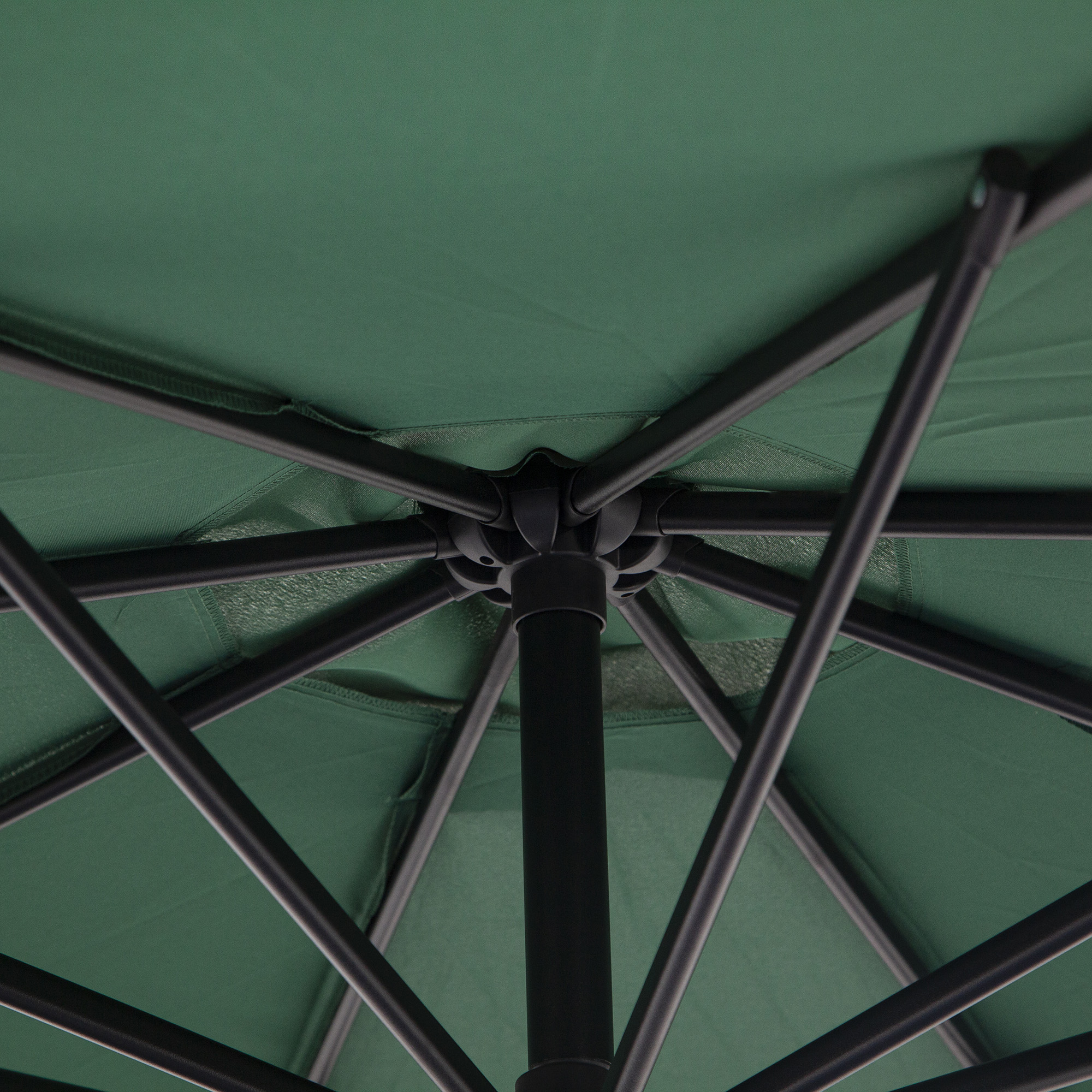Outsunny parasol, zweefparasol, zwengelparasol met handkruk rond, stalen boogstangen en stalen staande stangen, polyesterweefsel, crème, 3 x 2,5 h m