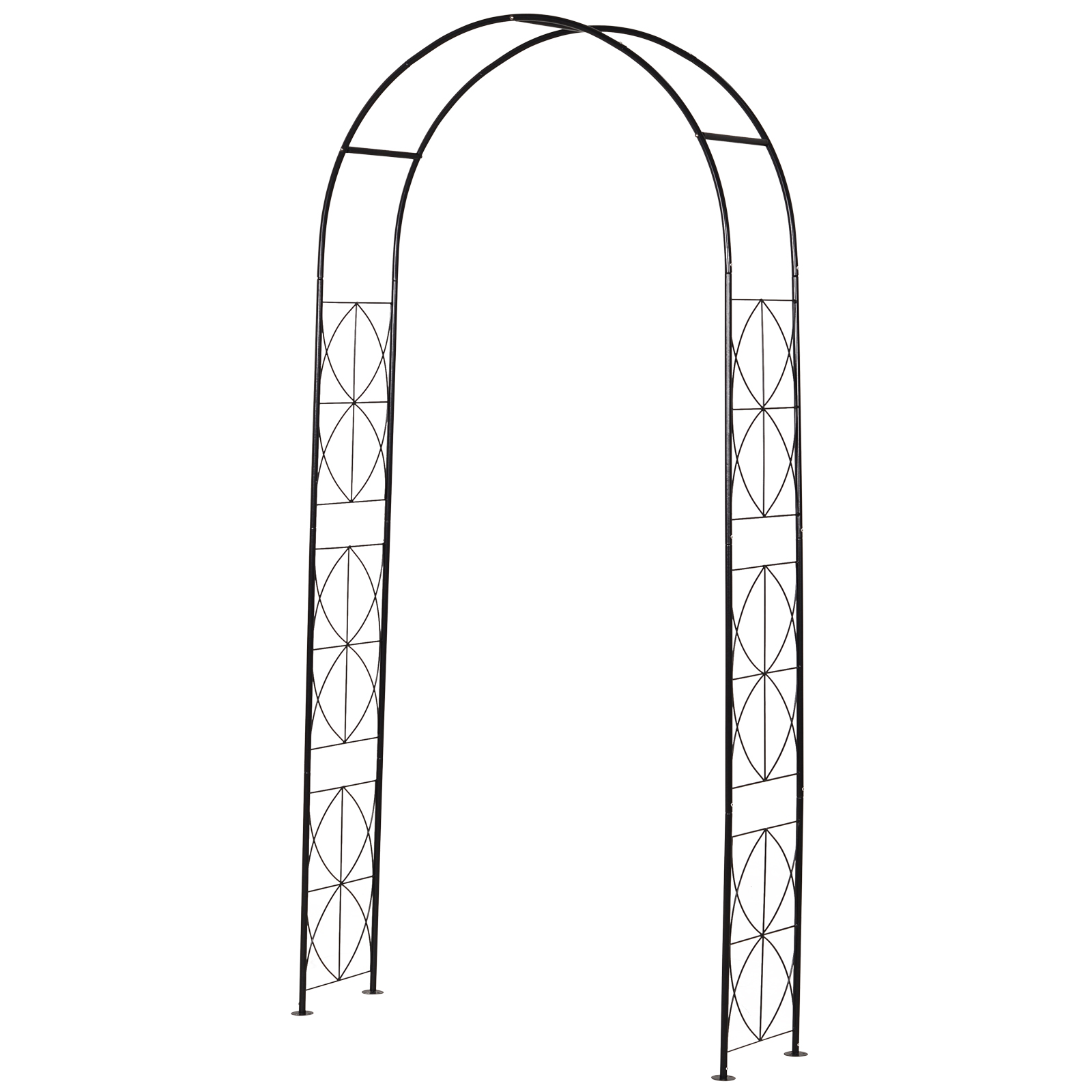 Pergola łukowa kratka brama ogród odporna na warunki atmosferyczne wys. 230 cm metal | Aosom.pl