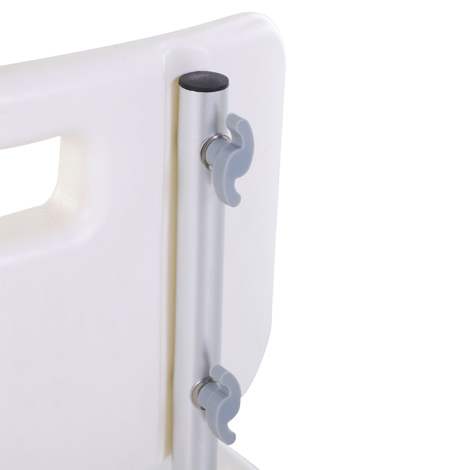 HOMCOM 8-Level Height Adjustable Bath Stool Spa Shower Chair Aluminum w/ Non-Slip Feet and Handle, Load Capacity 136kg