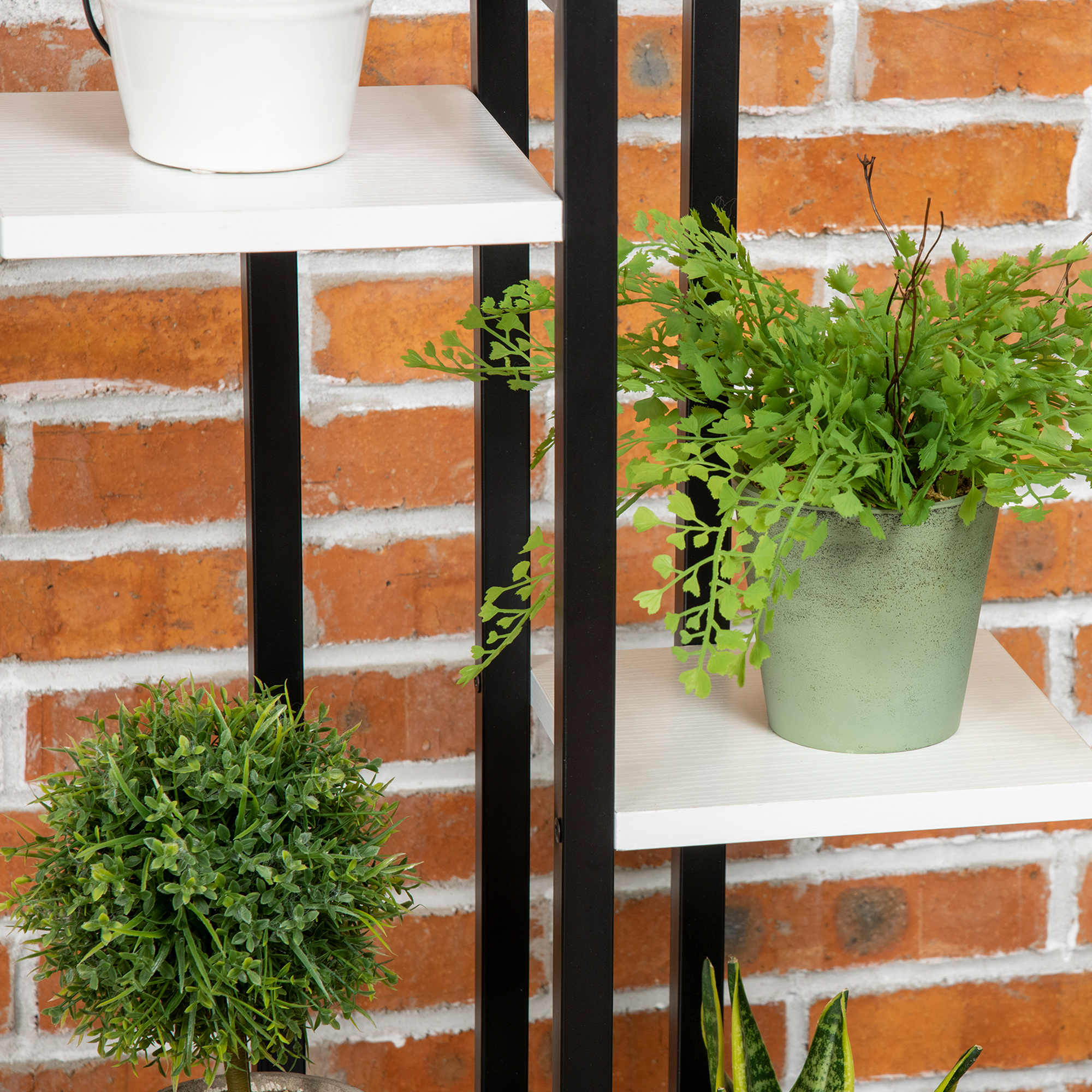 Outsunny 5 Tiered Plant Stand, Corner Plant Shelf, Flower Pot Holder Storage Organizer for Indoor Outdoor Porch Balcony Living Room Bedroom