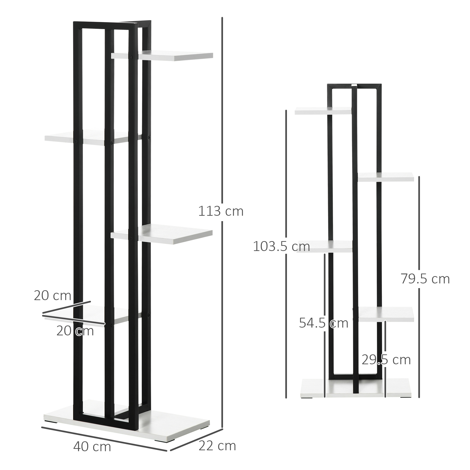Outsunny 5 Tiered Plant Stand, Corner Plant Shelf, Flower Pot Holder Storage Organizer for Indoor Outdoor Porch Balcony Living Room Bedroom