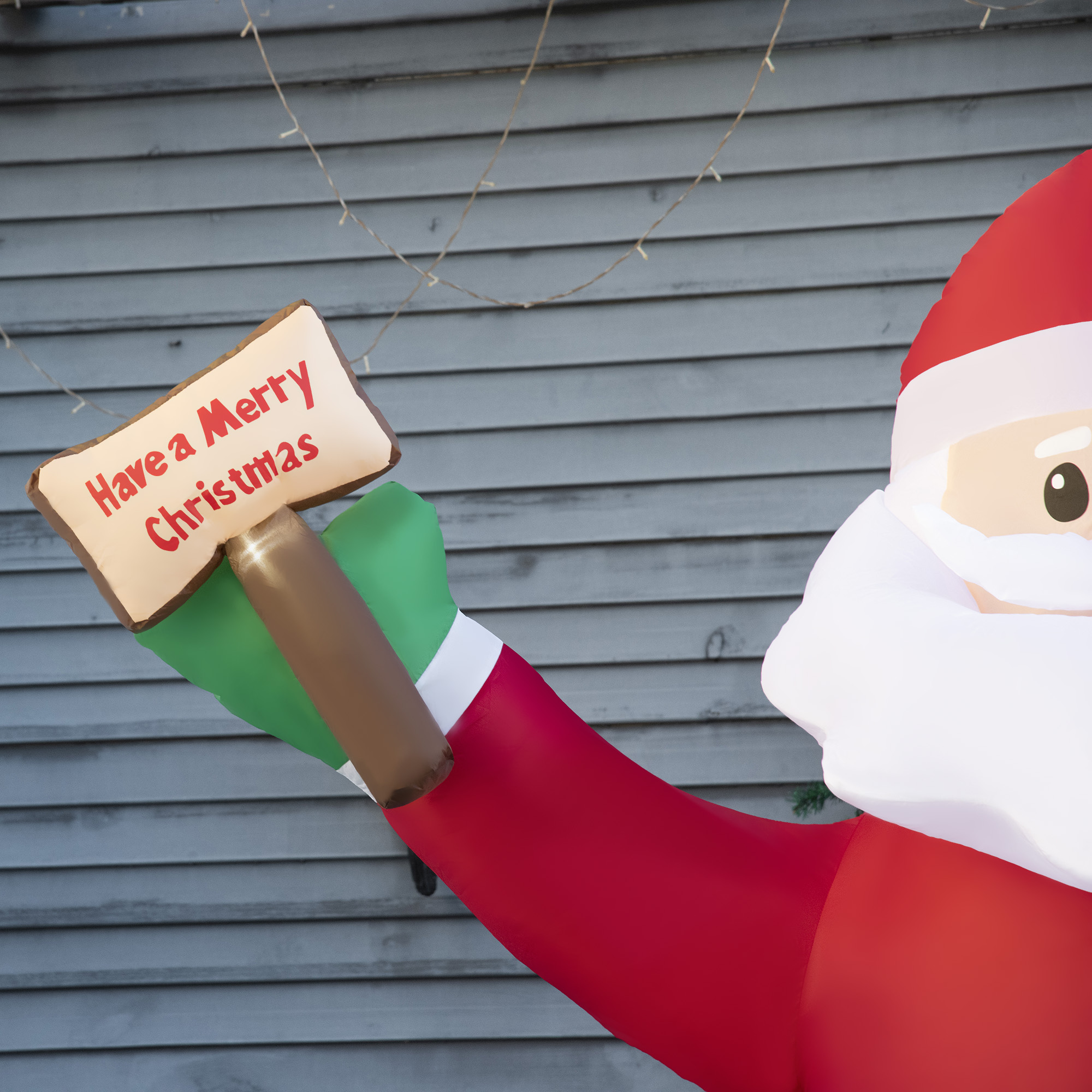 HOMCOM Père Noël Gonflable avec cheminée Lumineux LED Hauteur 210 cm