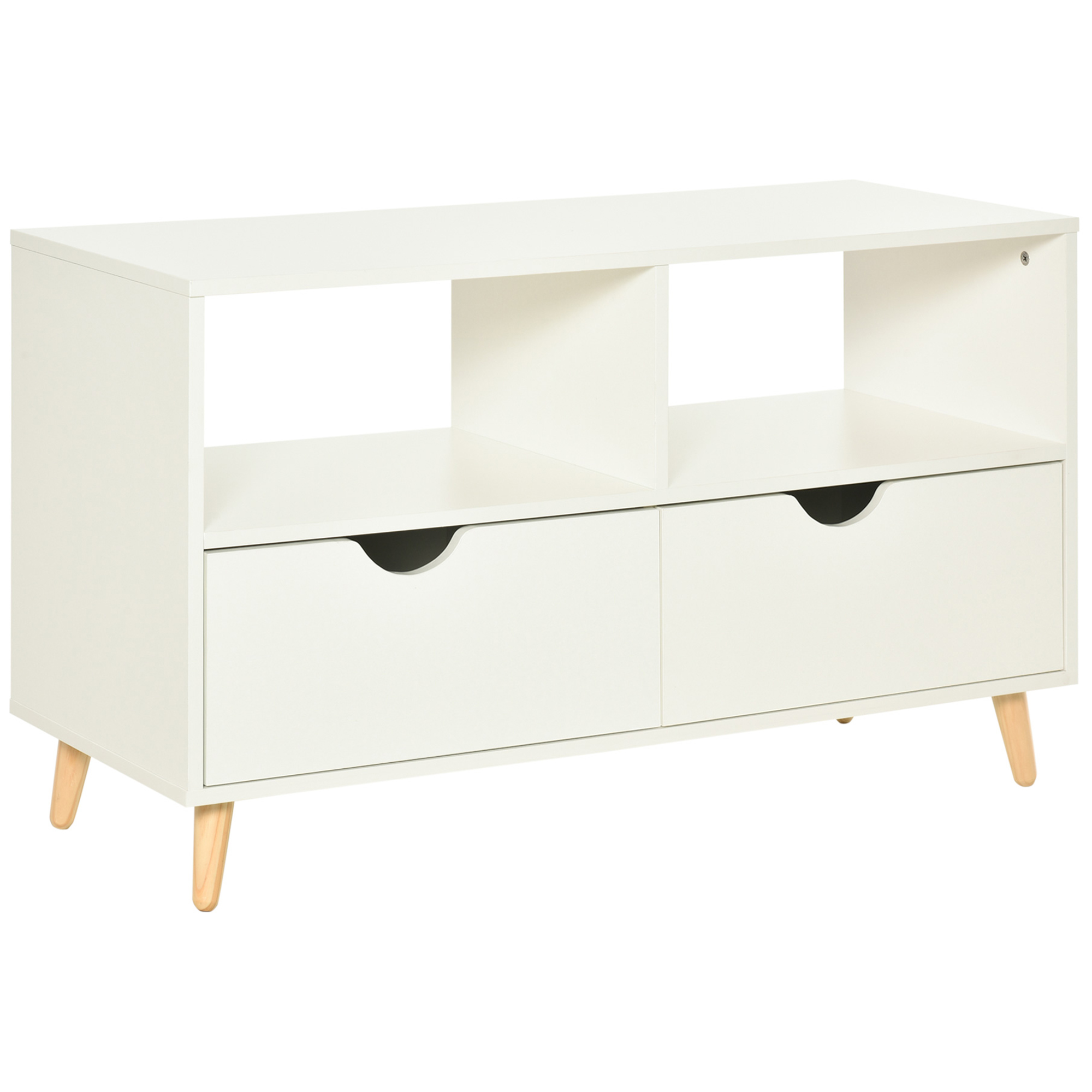 Mobile TV HOMCOM Per Televisori 32-65 Pollici – Con Ripiano Mobile, Sportello E Scaffali, Design Moderno Per Soggiorno
