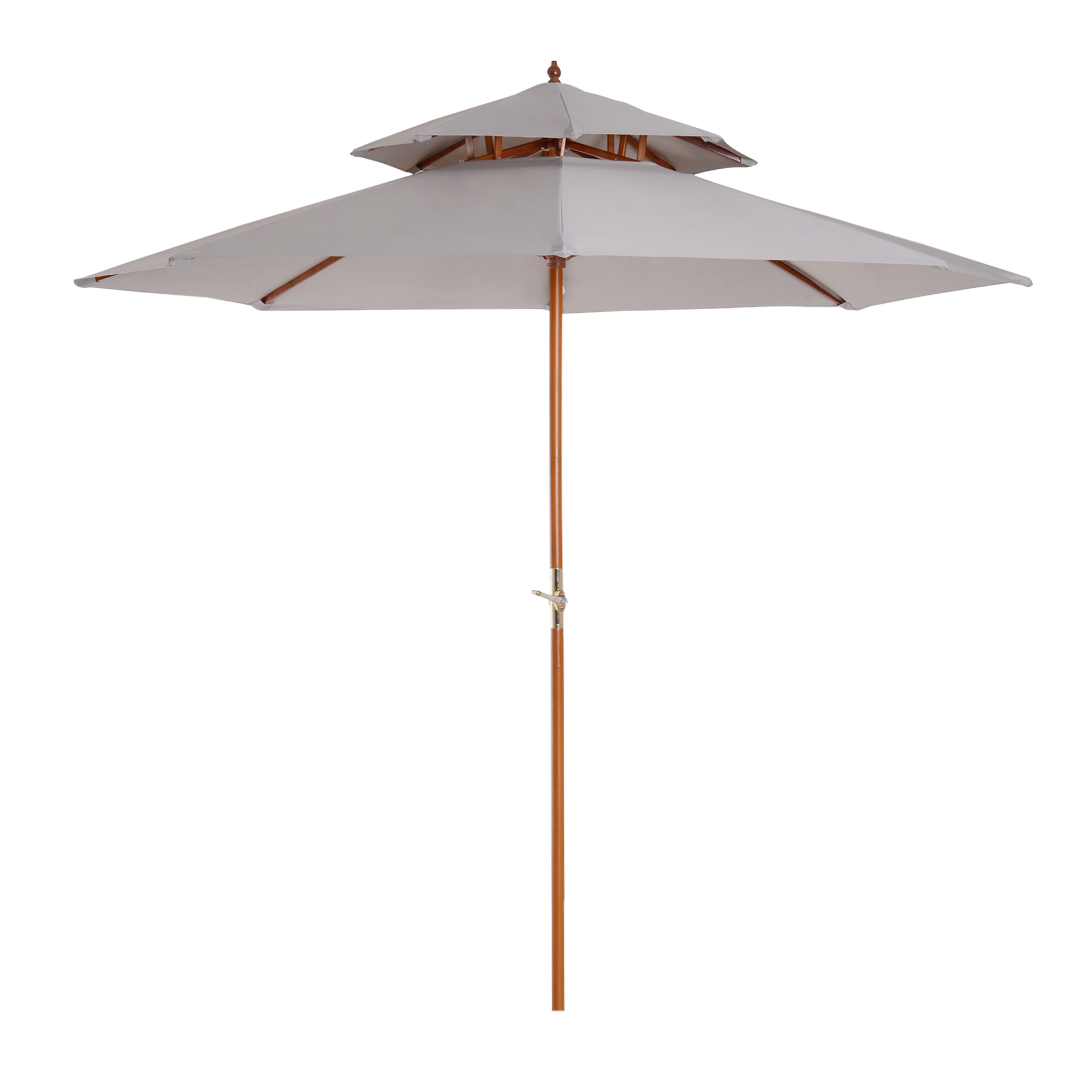 Outsunny Ombrellone Da Giardino 268 Cm - Inclinabile Con Manovella, Protezione UV 50+ - Grigio E Bianco