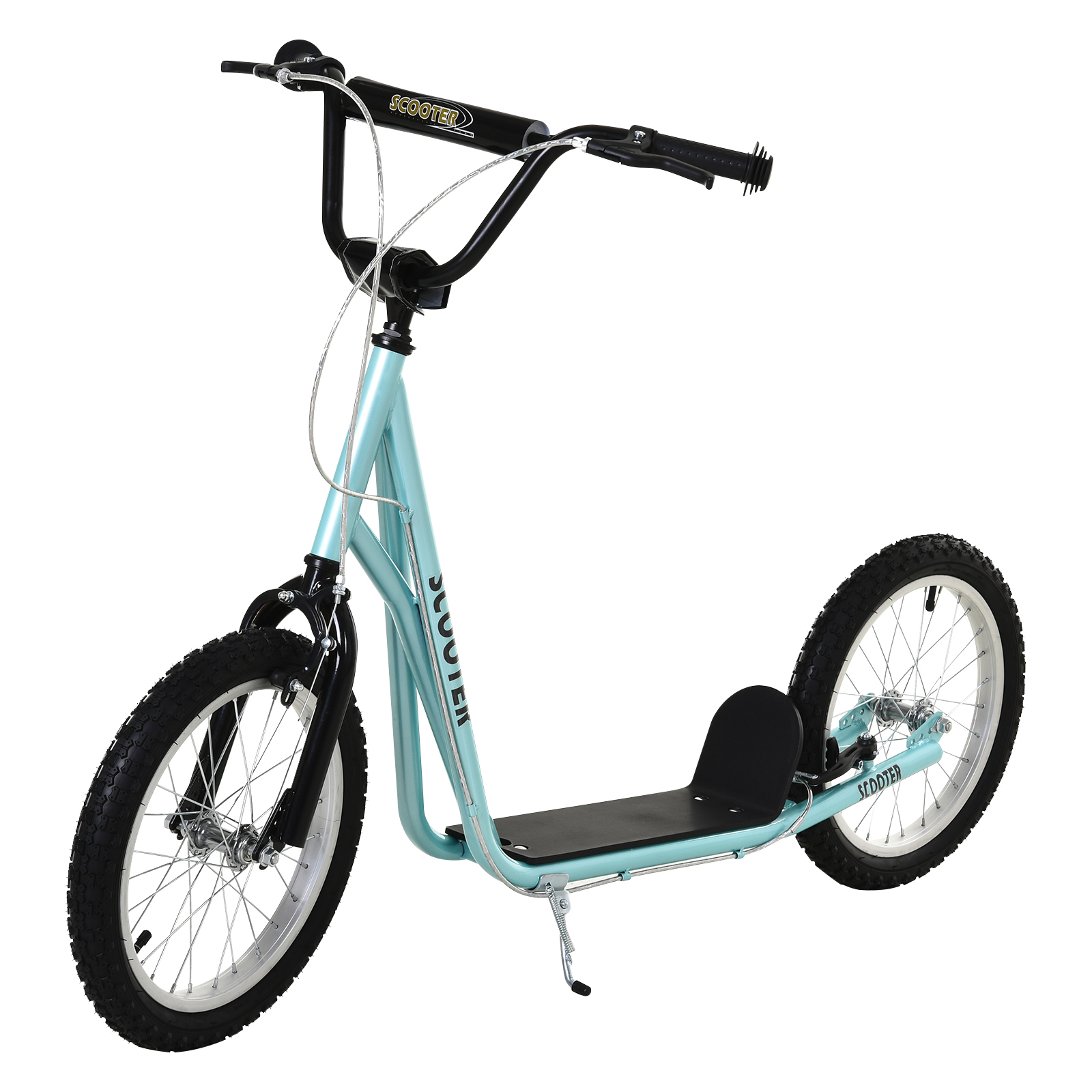 HOMCOM Bicycle Scooter, Kick Scooter for Kids, Big Wheel, Steel Frame Adjustable Blue NEXT DAY... at Aosom IE