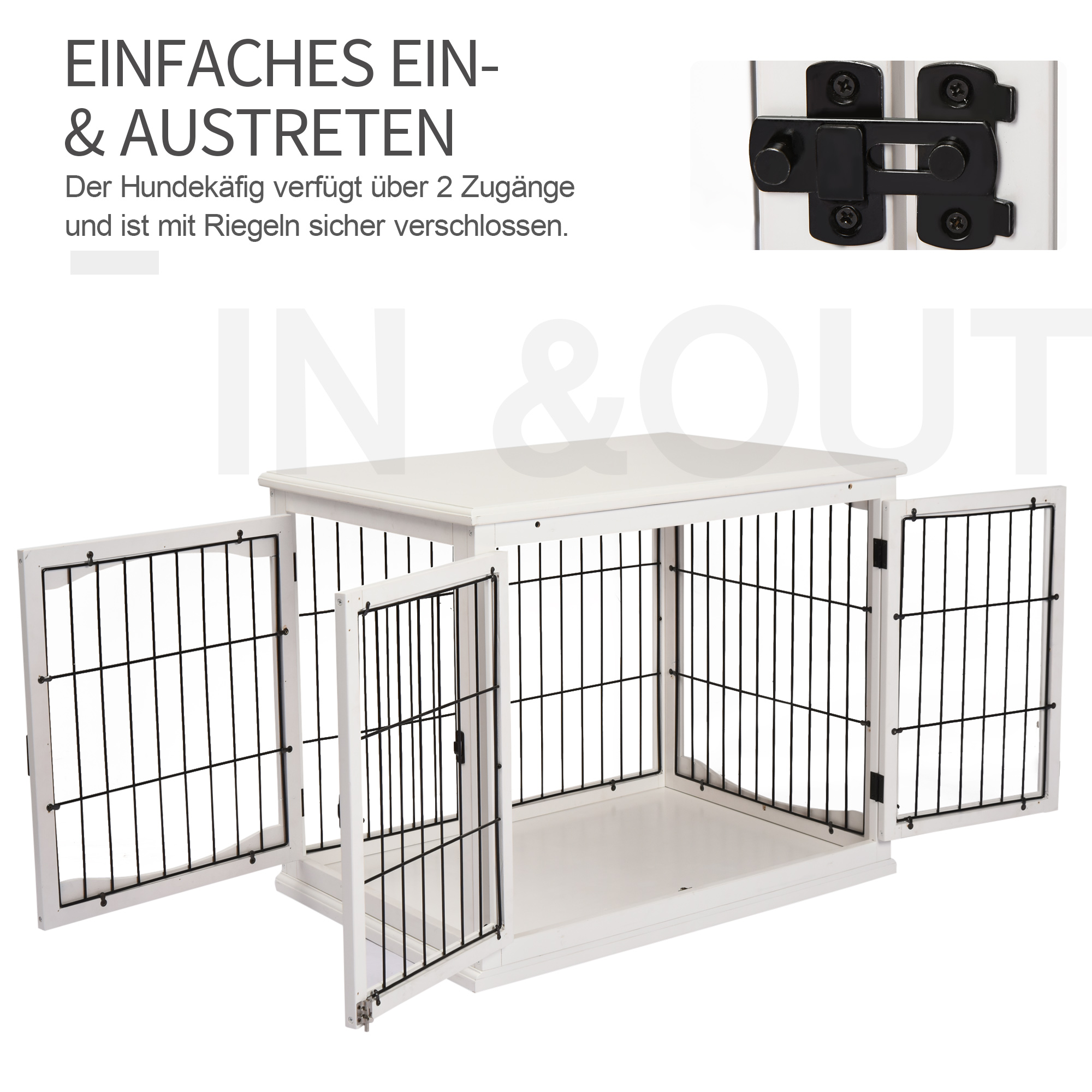 PawHut Hondenkooi Voor Thuis Binnen Hondenbench Hondenhuis Huisdier 2 Deuren D02 040 2 PawHut Hondenkooi Voor Thuis Binnen Hondenbench Hondenhuis Huisdier 2 Deuren D02 040 2
