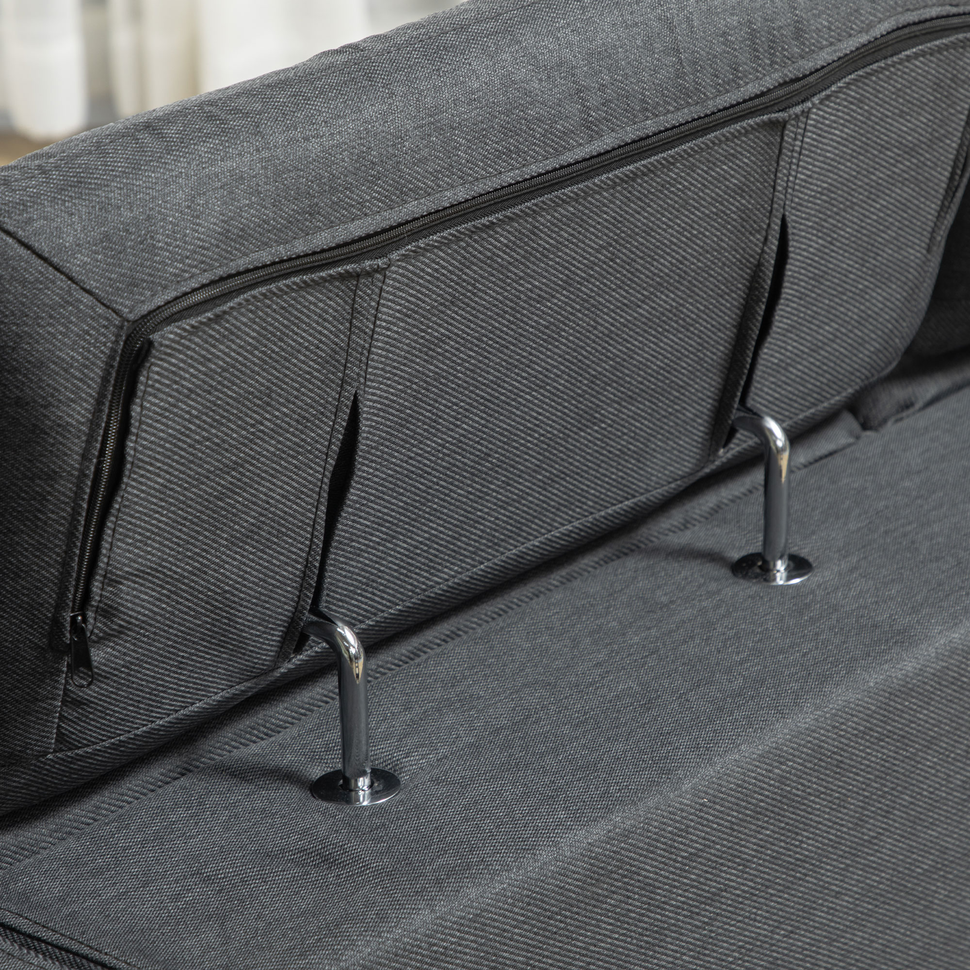 Caravaggio Divano angolare con sedute scorrevoli in tessuto morbido impermeabile T02 azzurro