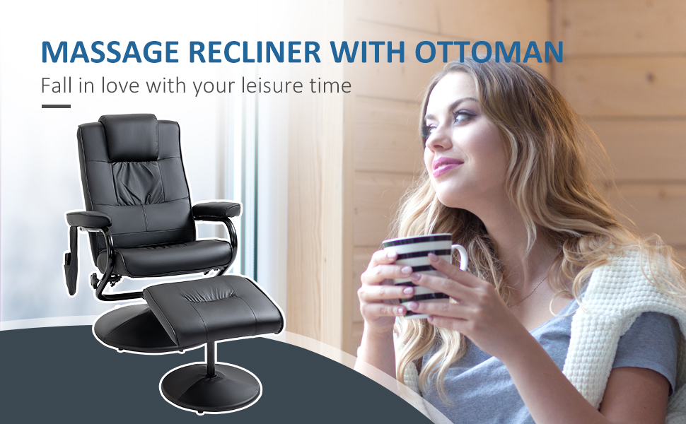 Manual Sofa Reclining Armchair PU Leather Massage Recliner Chair