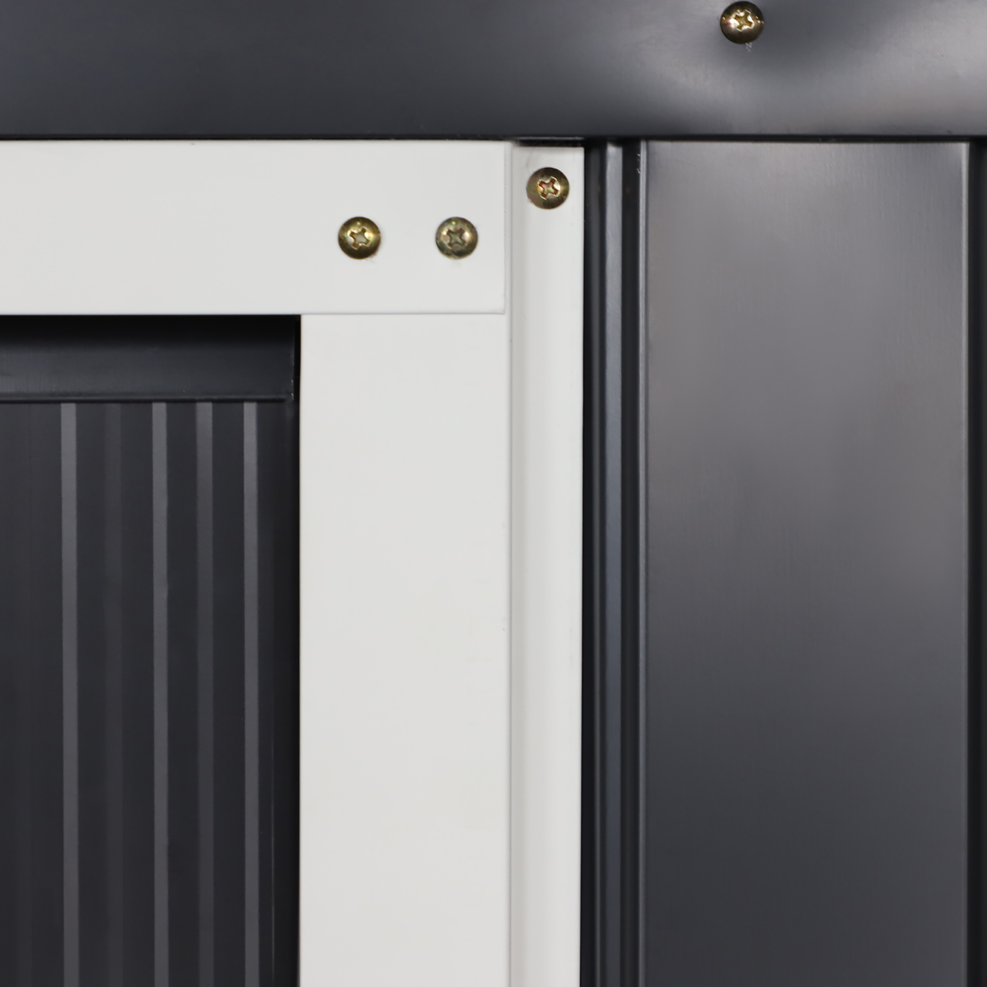 Outsunny 13 x 11ft Foundation Ventilation Steel Outdoor Garden Shed Grey