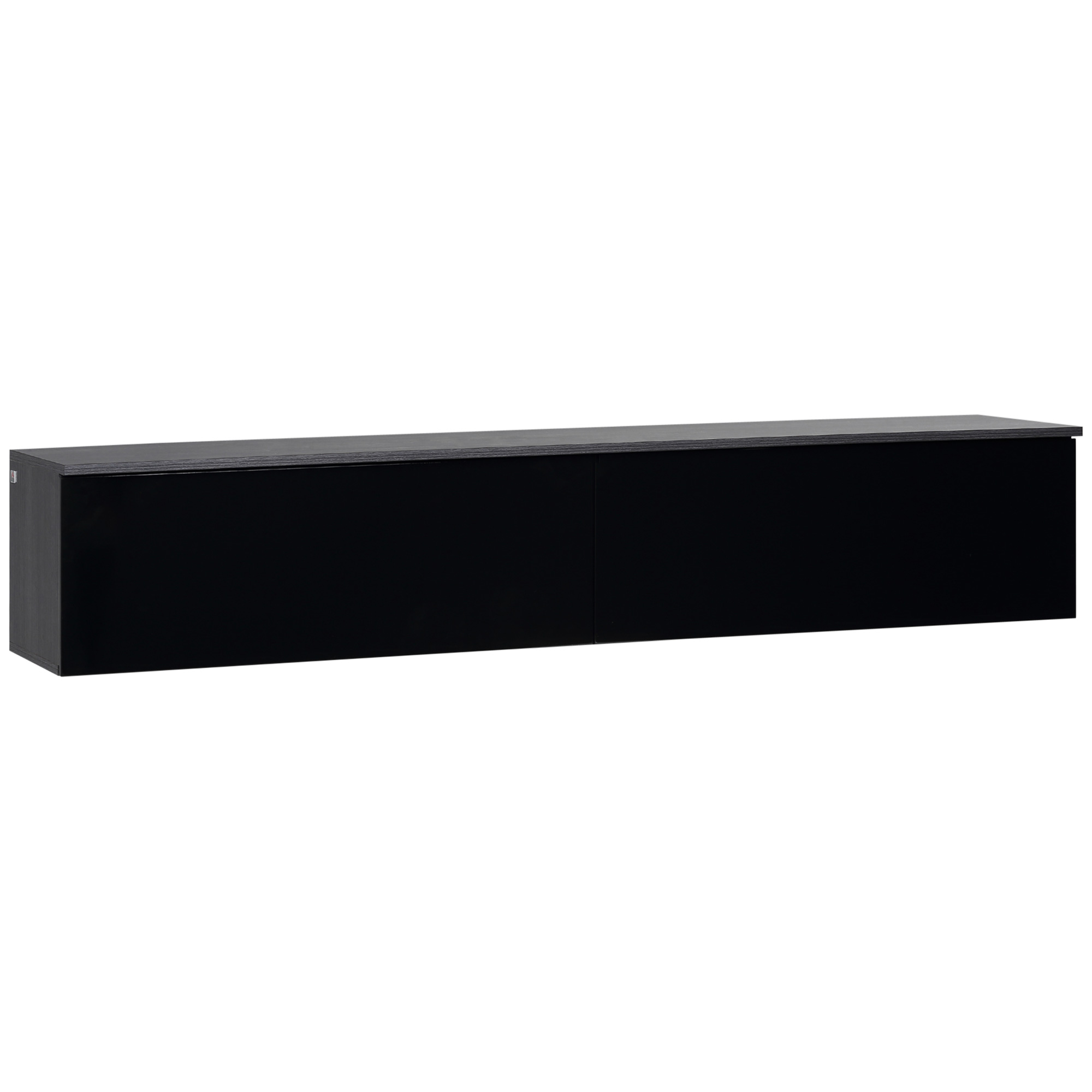 Floating TV Unit Stand for TVs up to 70" with High Gloss Effect, Wall Mounted Media
