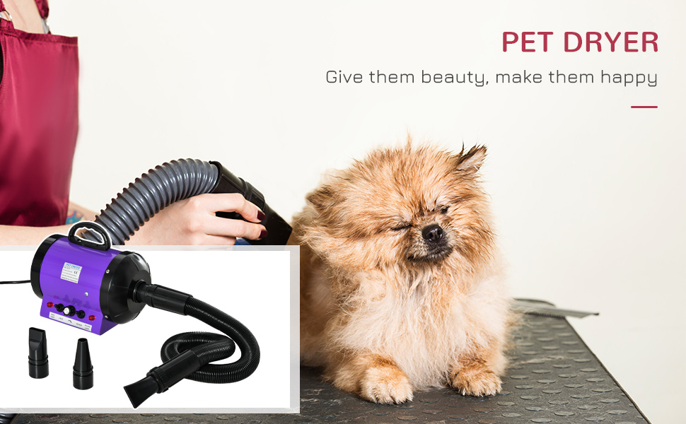 PawHut 2800W Dog Hair Dryer Pet Grooming Blaster Water Blower Dryer w