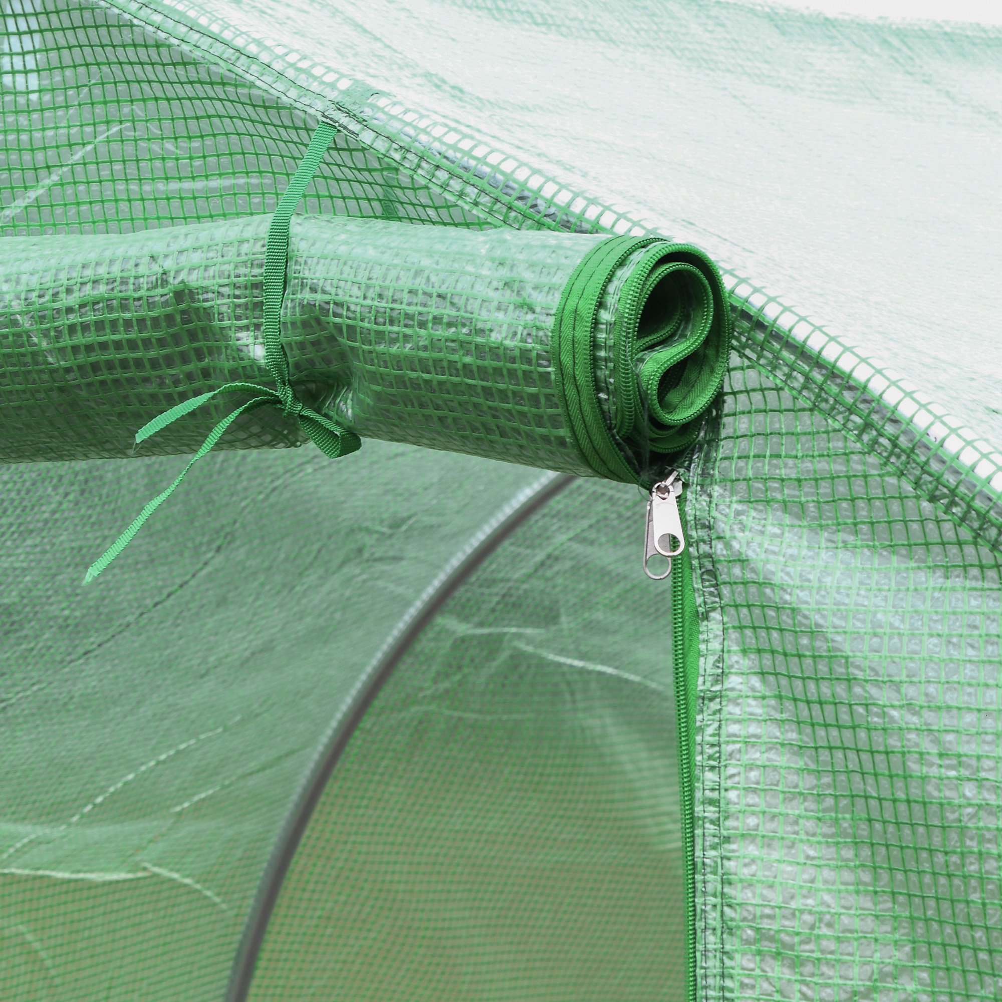 Outsunny 3 x 3 x 2m Greenhouse Replacement Cover ONLY Winter Garden Plant PE Cover for Tunnel Walk-in Greenhouse with Roll-up Windows