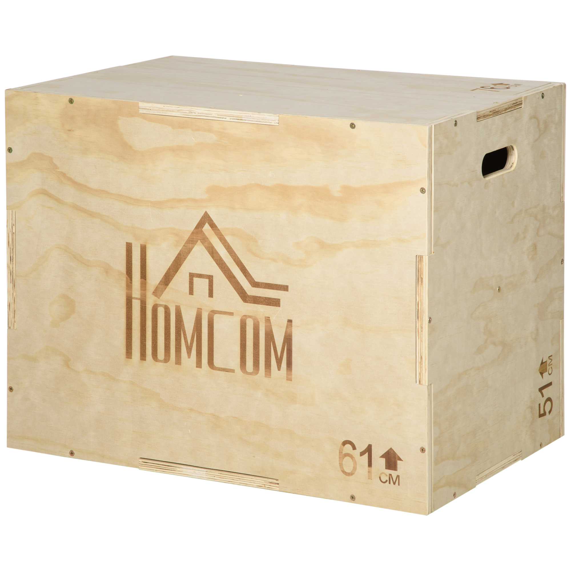 Box jump crossfit - box de pliométrie - bois de hêtre beige Homcom