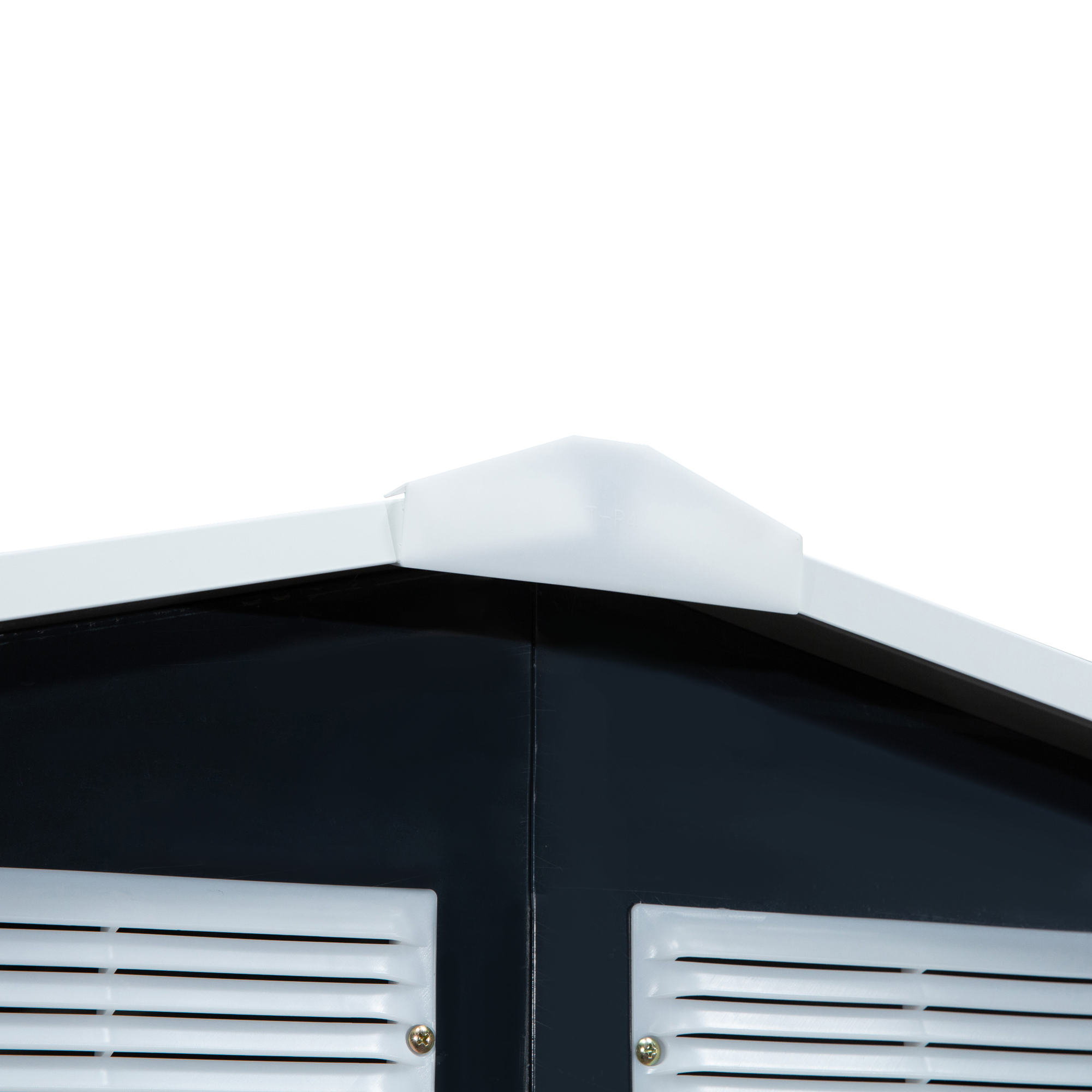 Outsunny Lockable Garden Shed Large Patio Roofed Tool Metal Storage Building Foundation Sheds Box Outdoor Furniture, 7ft x 4ft, Dark Grey