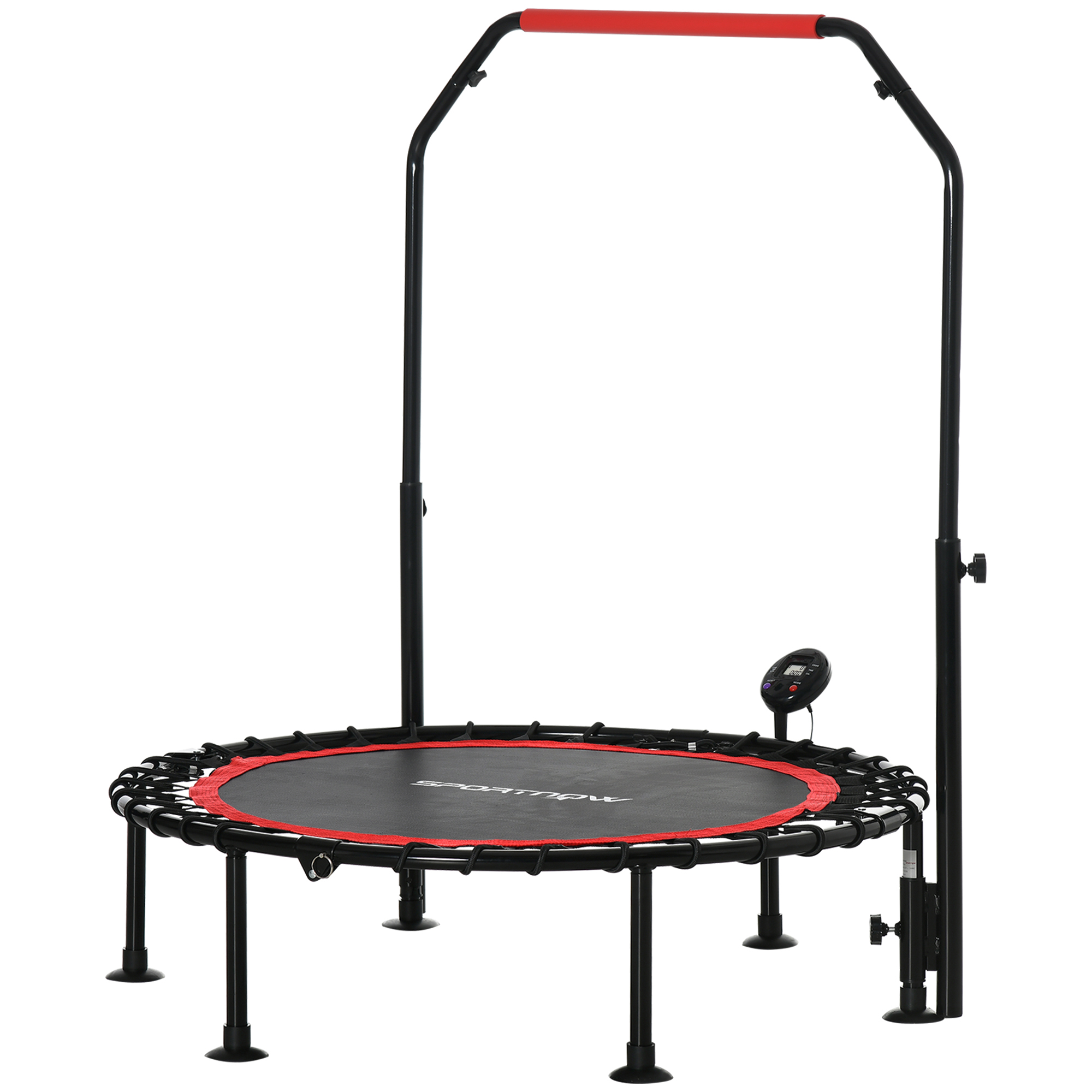 Trampoline De Fitness Pliable 101 Cm - Charge Max 150 Kg, Poignée Réglable, Silencieux, Intérieur/extérieur