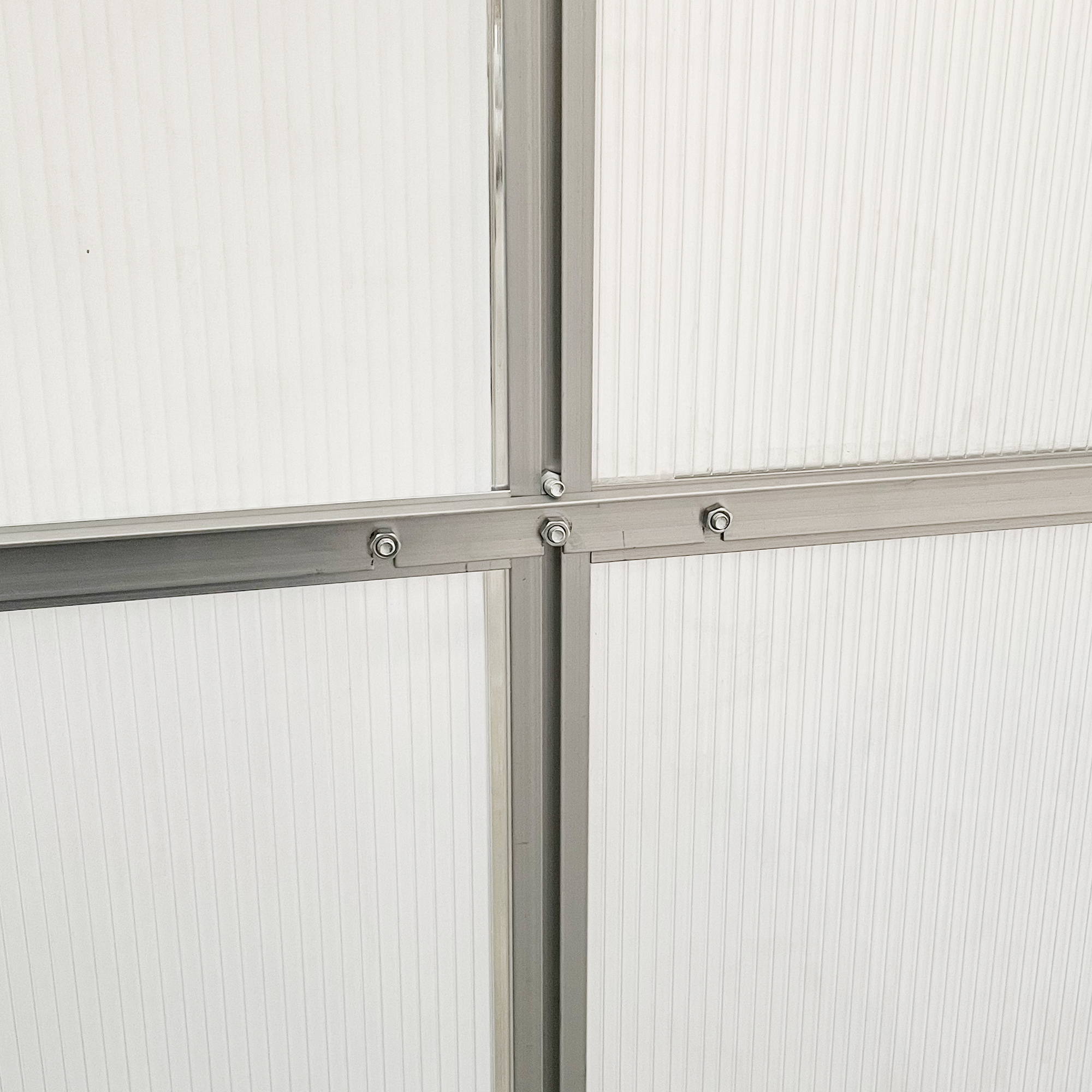 Outsunny Walk-In Greenhouse Lean to Wall Greenhouse Garden Heavy Duty Aluminium Polycarbonate with Roof Vent for Plants, 253 x 127 x 220 cm