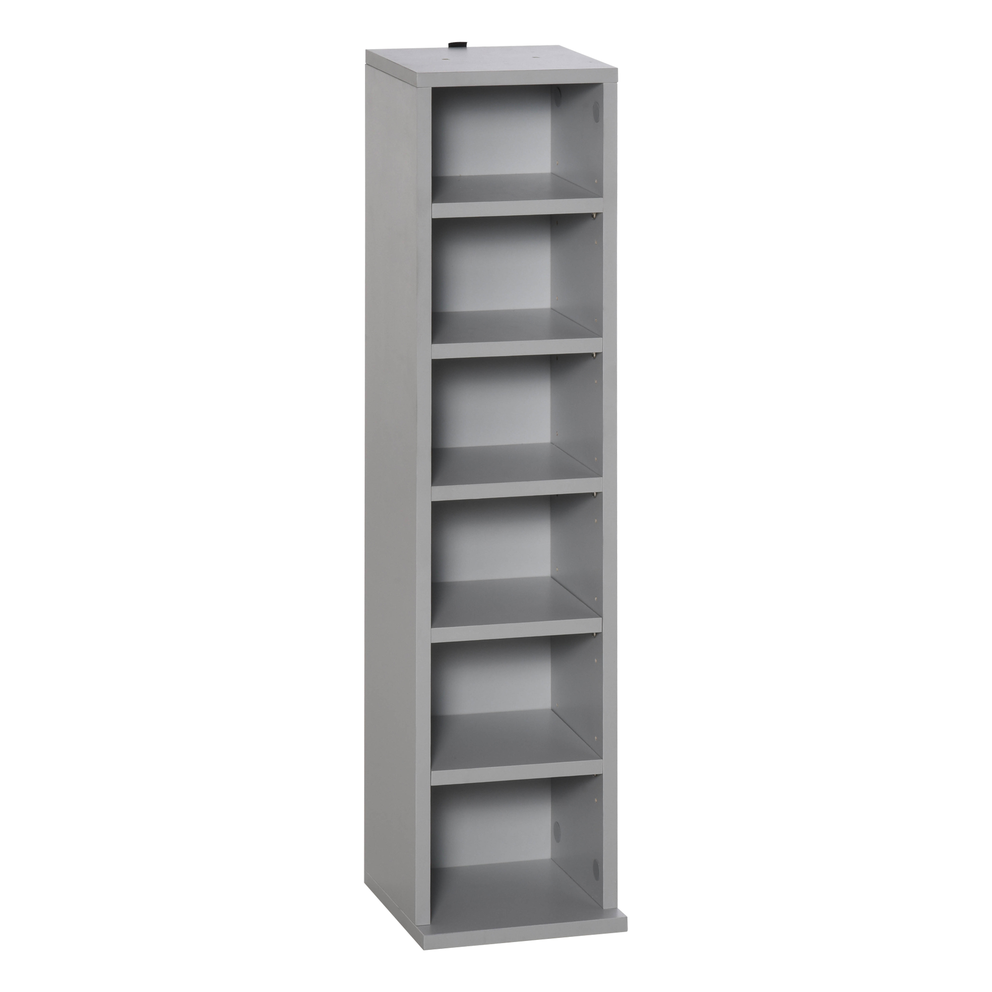 HOMCOM 204 CD Media Display Shelf Unit Set of 2 Blu-Ray DVD Tower Rack w/ Adjustable Shelves Bookcase Storage Organiser, Grey