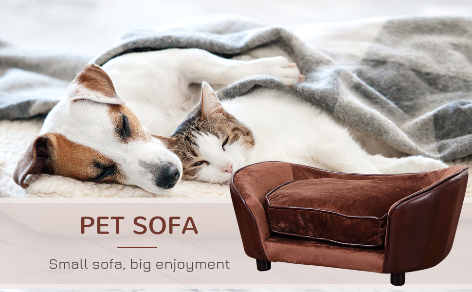 PawHut Dog Sofa Bed, Elevated Dog Couch For Medum And Small Dogs, Wth