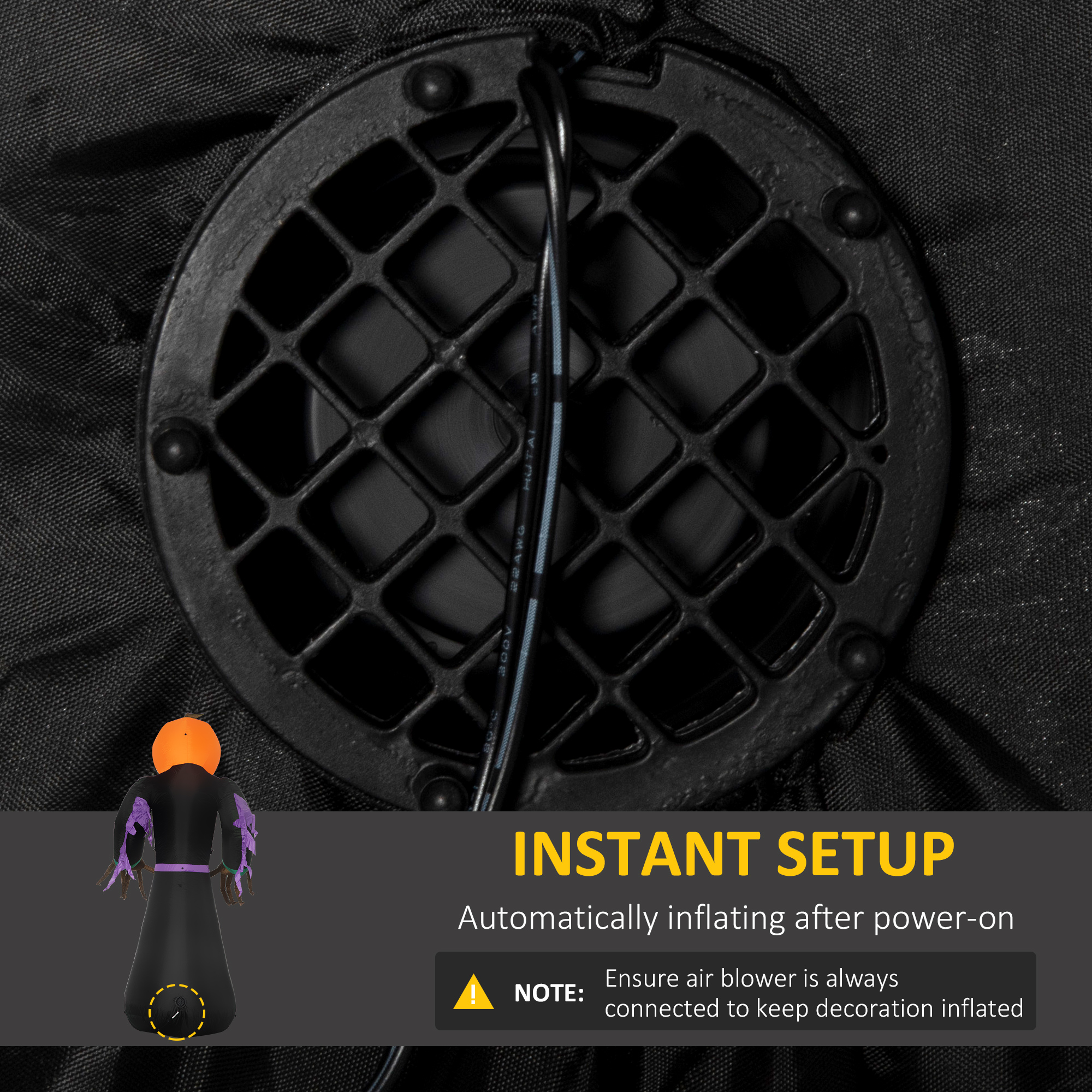 HOMCOM Inflatable 2.1m Pumpkin Man, W/LED lights