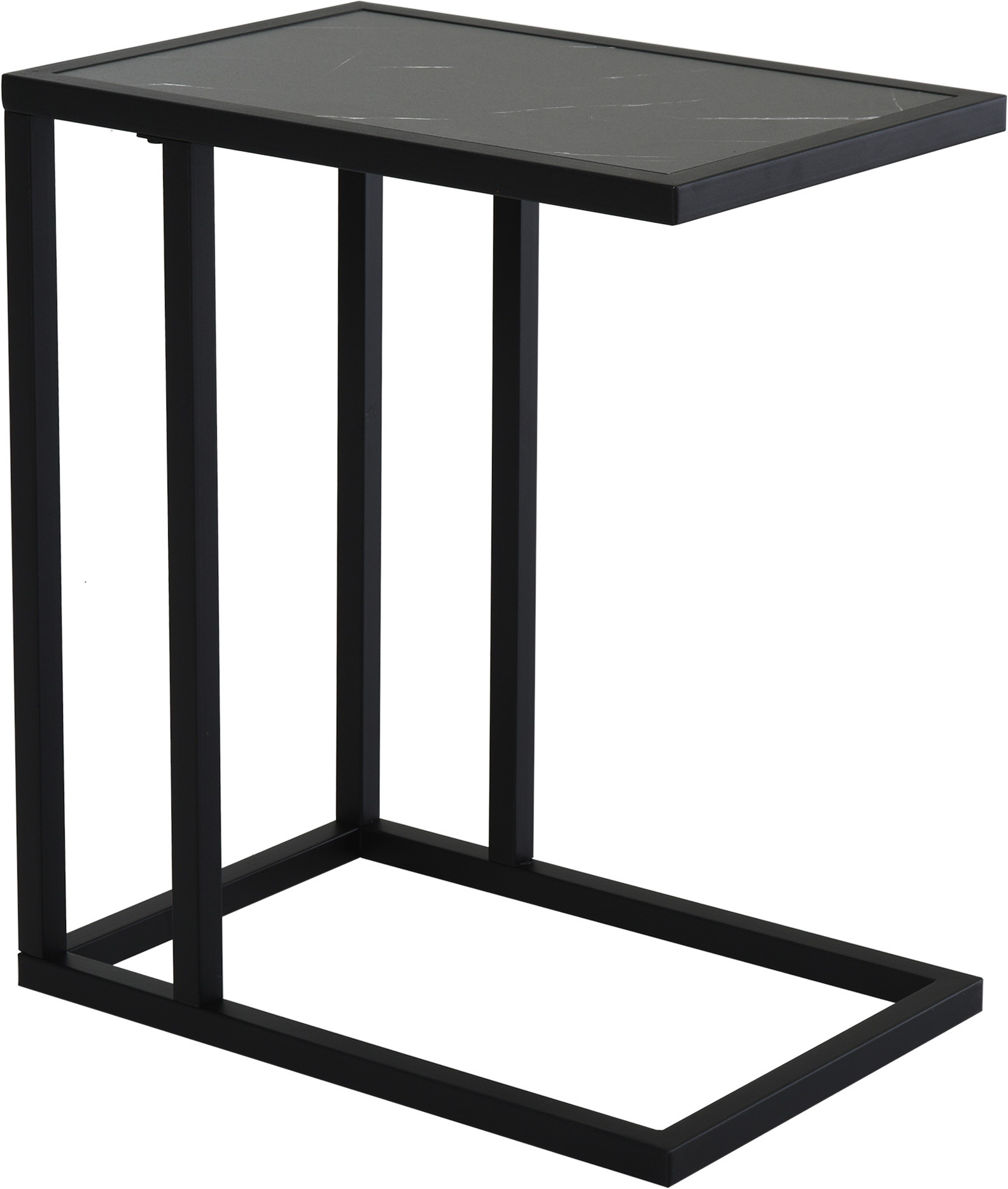 Side Table that Slides under Couch, Steel Frame CShaped Side