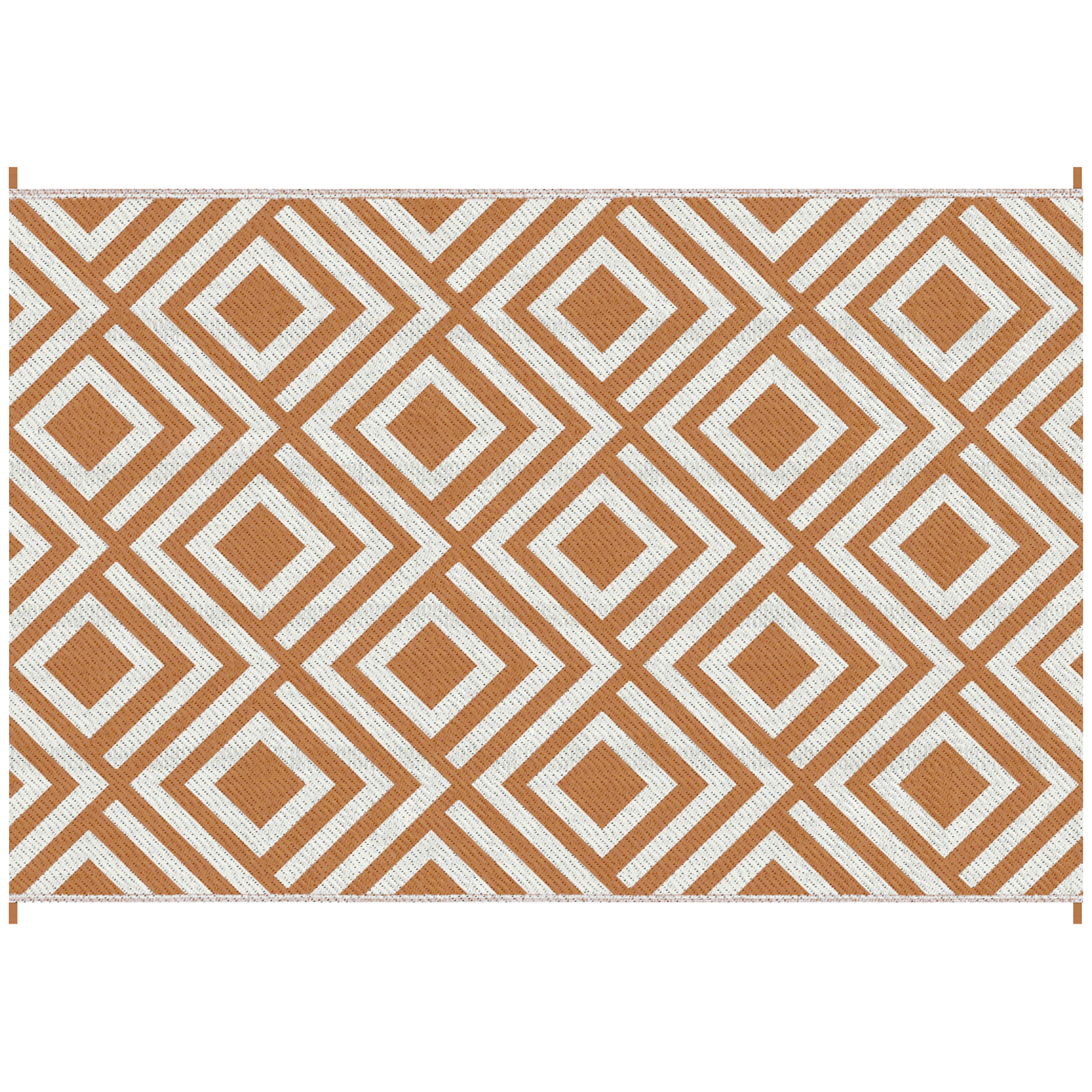 Outsunny Reversible Outdoor Rug, Waterproof Plastic Straw Mat with Carry Bag and Ground Stakes for Deck, RV, or Beach, Brown & White