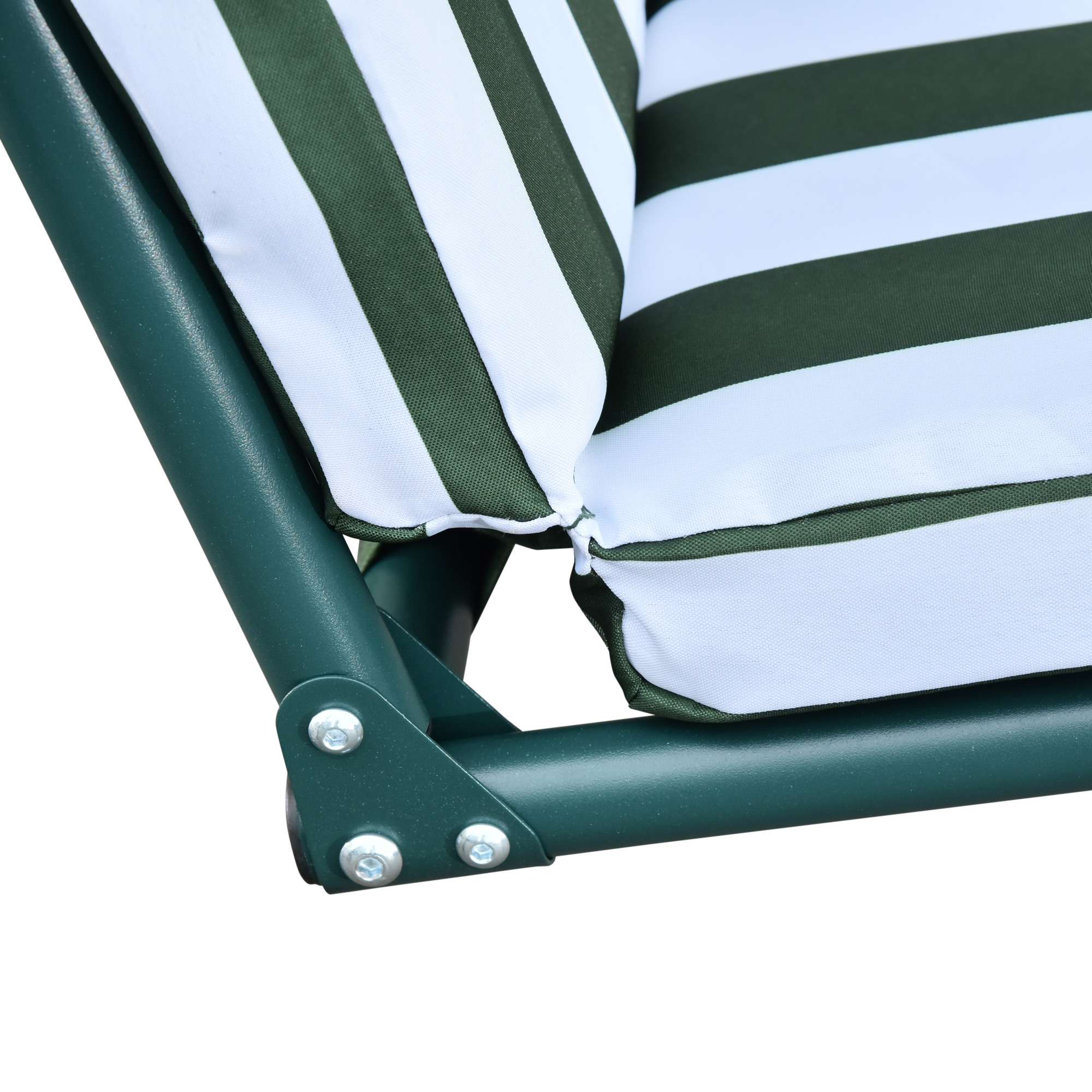 Outsunny Steel 3-Seater Swing Chair w/ Adjustable Canopy Green
