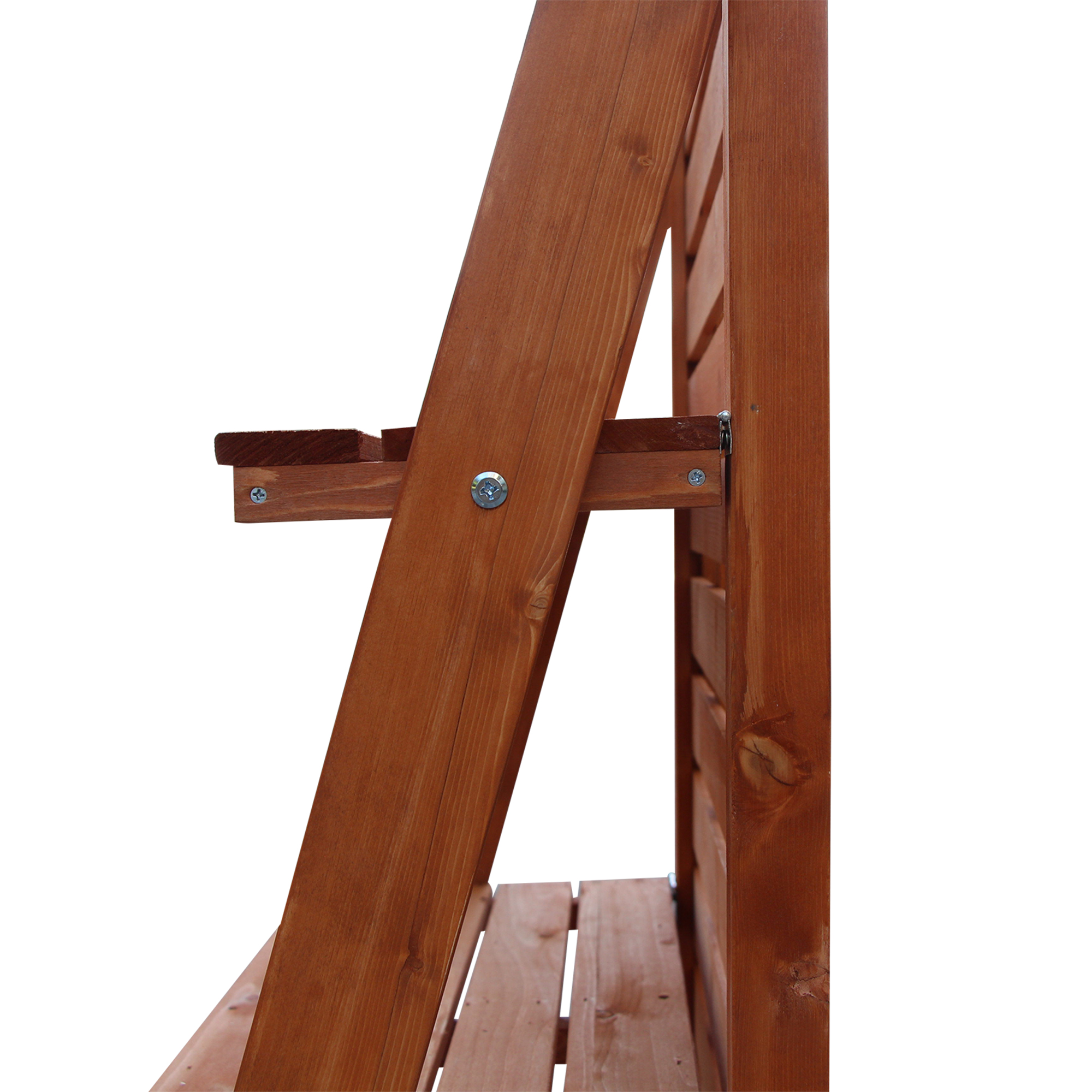 Outsunny Solid Wood Three-Tier Plant Rack Outdoor Organiser Unit Flower Herb Stand Ladder Design Storage Holder