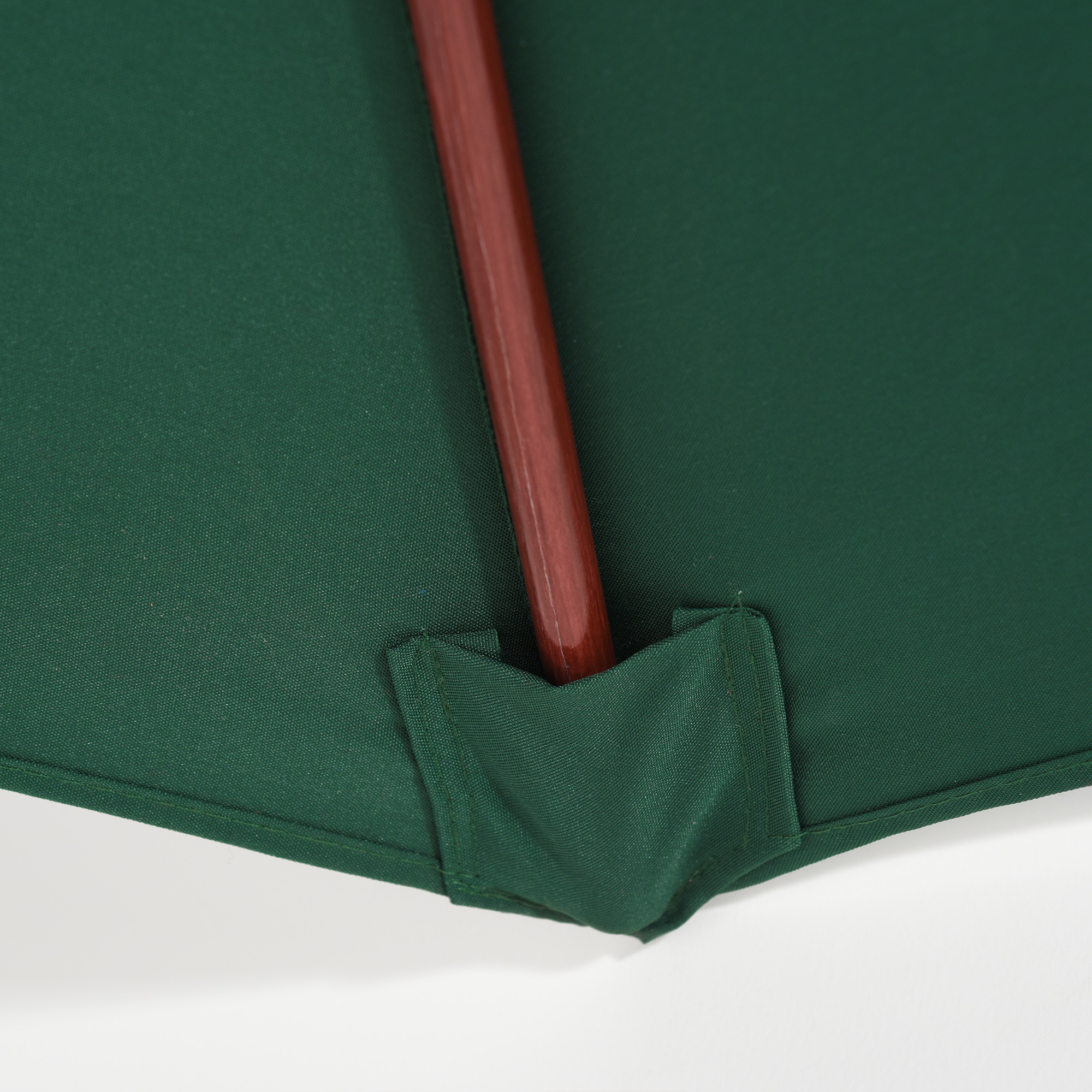 Outsunny Wooden Garden Parasol, 2.5m, Sun Shade for Patio, Ventilated Canopy, Outdoor Use, Dark Green