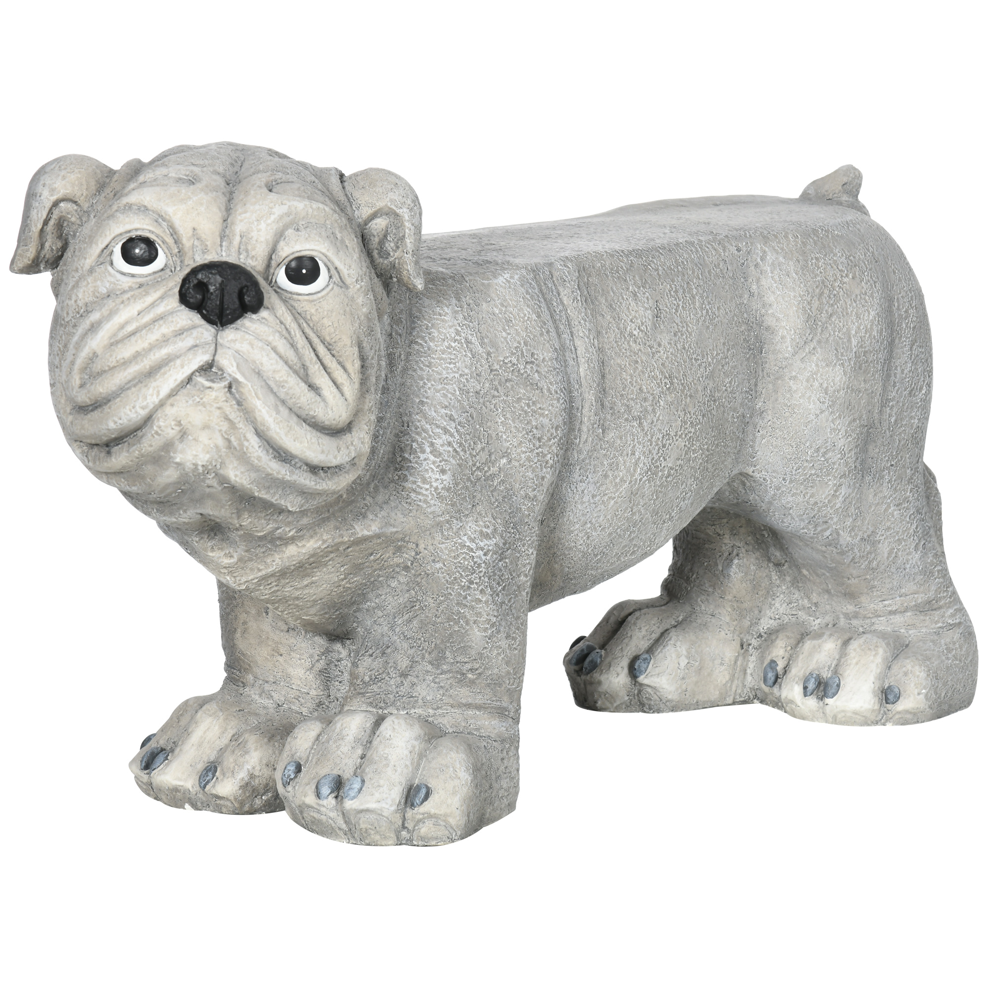 Outsunny Realistic Pekingese Sculpture, Garden Statue / Garden Stool