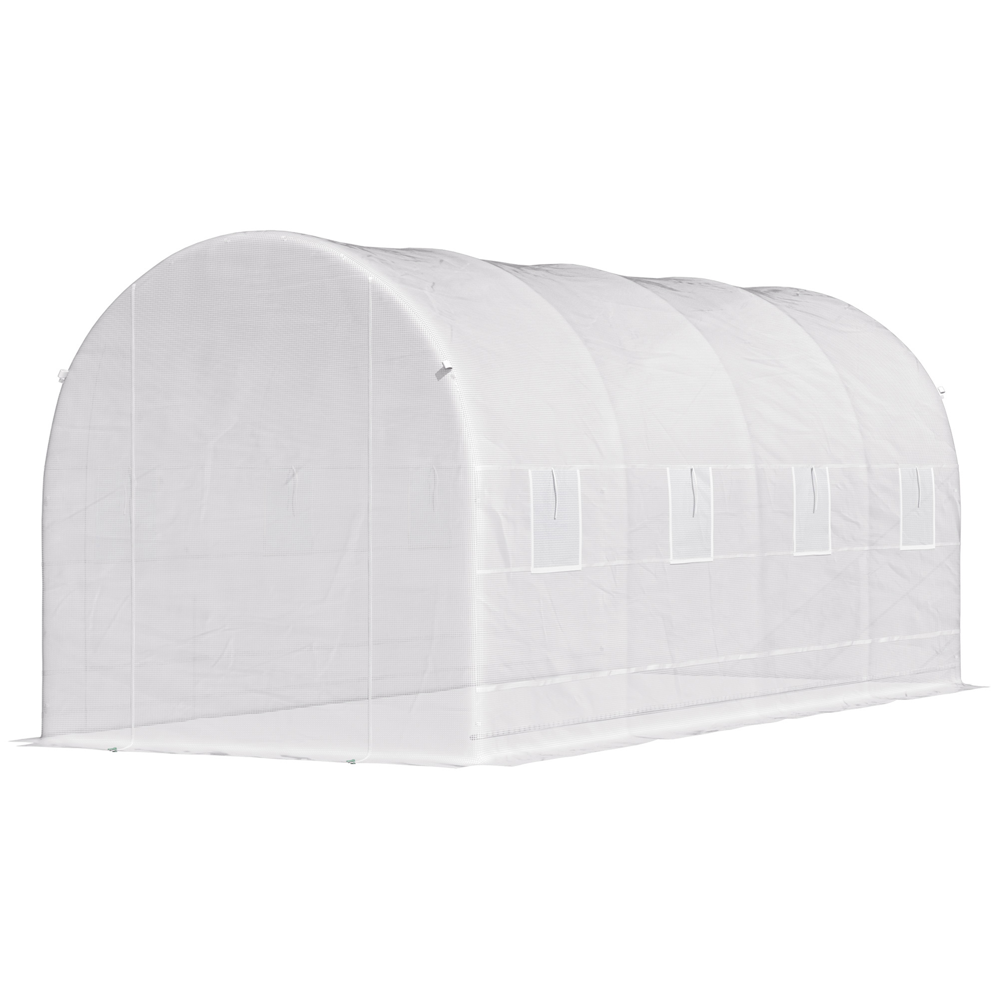 Outsunny, sera tunel cu schelet de otel, 5x2x2m, alb | Aosom Ro | Aosom ...