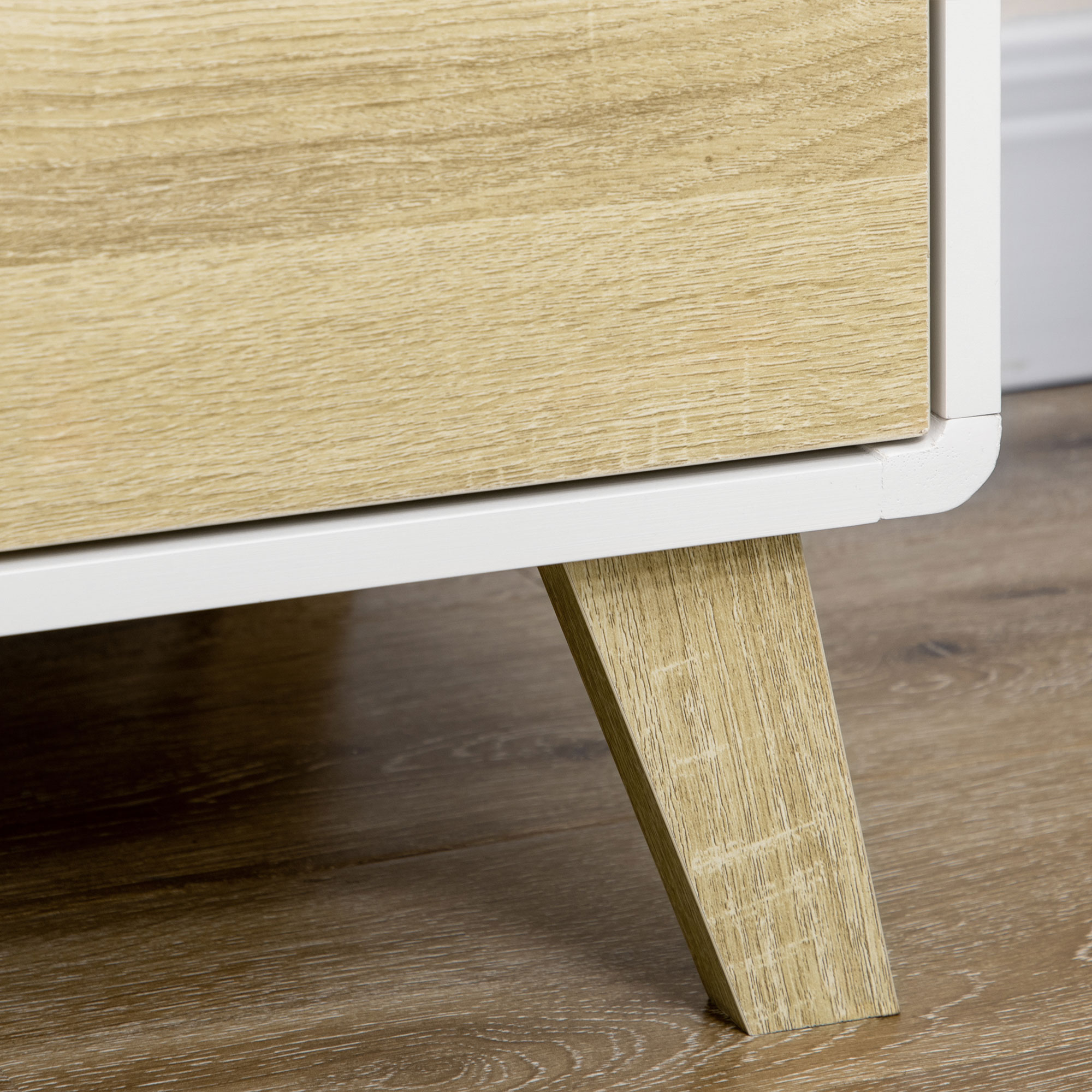 Commode 6 Tiroirs HOMCOM Design Scandinave Bicolore - Meuble Rangement 80x40x95 Cm Pour Chambre Et Salon