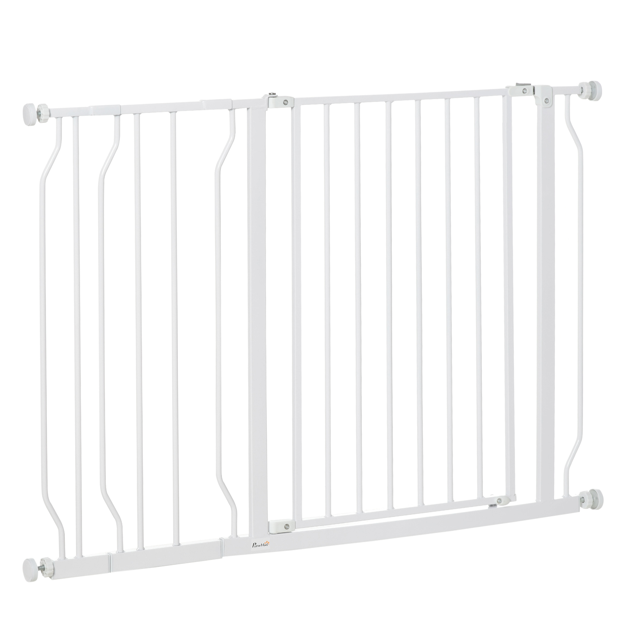 PawHut Barreira de Segurança Extensível para Escadas e Portas 75-115cm para Cães com 2 Extensões e 10-20cm Montagem a Pressão Aço Aosom