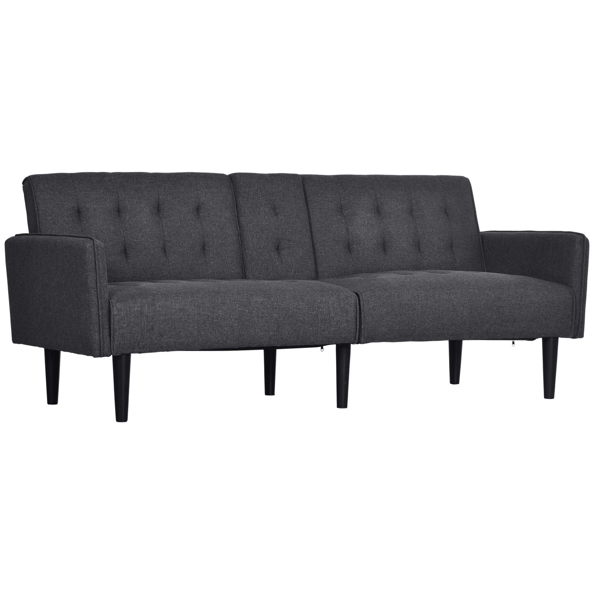 Upholstered 3 Seater Sofa Bed, LinenTouch Sleeper Futon