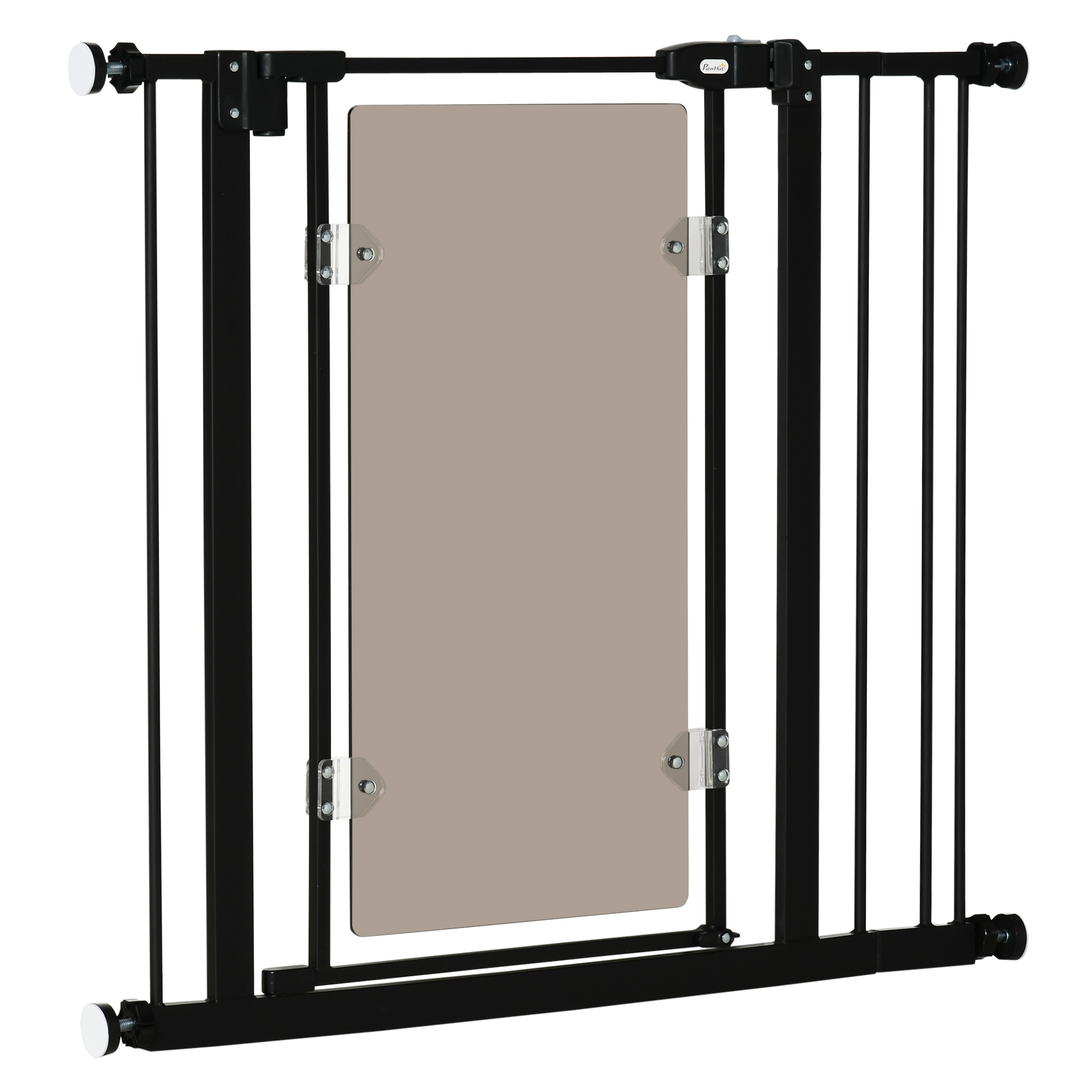 PawHut Pressure Fit Pet Safety Gate, AutoClose Dog Barrier Stairgate