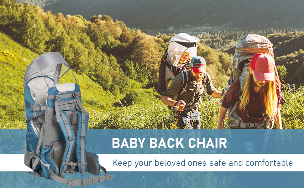 Child Carrier Baby Backpack Carrier for Hiking with Ergonomic Hip Seat Detachable