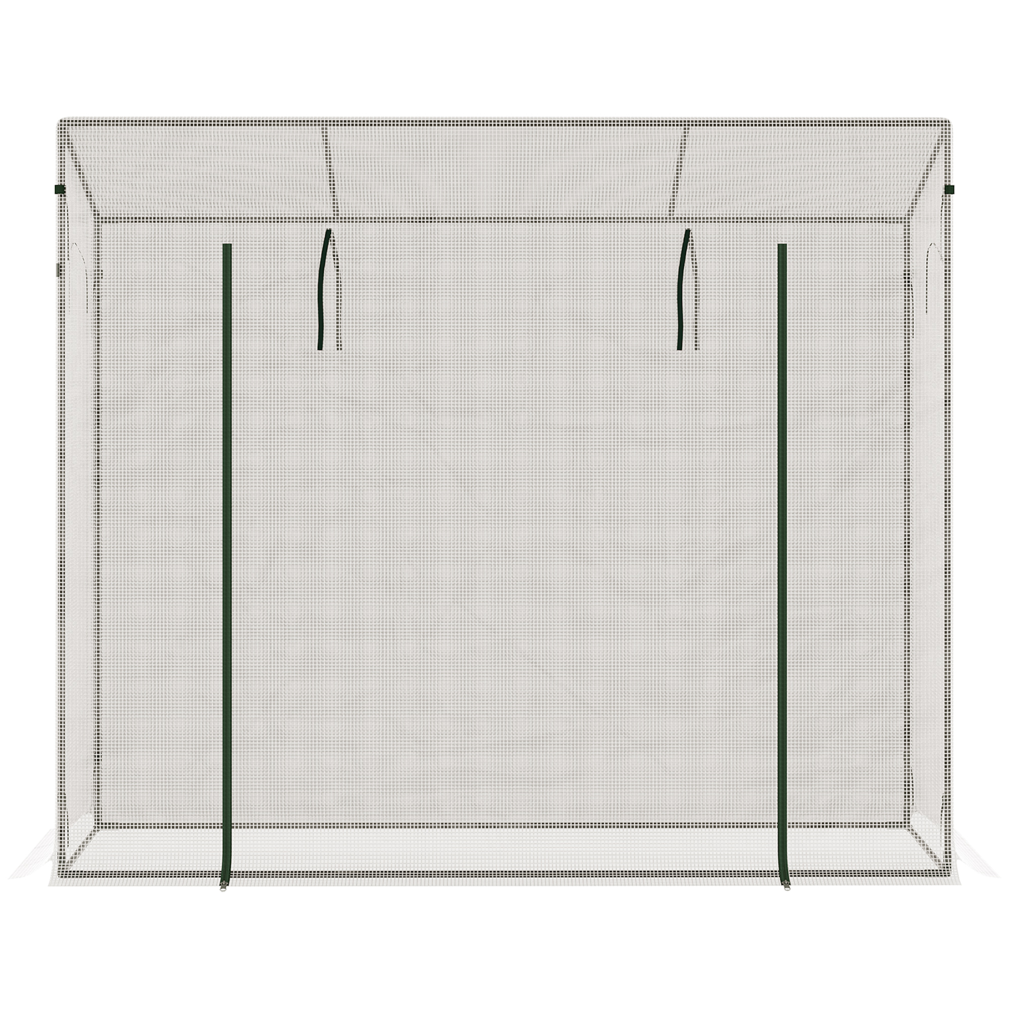 Outsunny 200x76x168cm Walk-in Garden Greenhouse Patio Lean to Hot House, Plants Flowers Herbs Tomato Grow w/ Steel Frame Door Window Balcony Patio